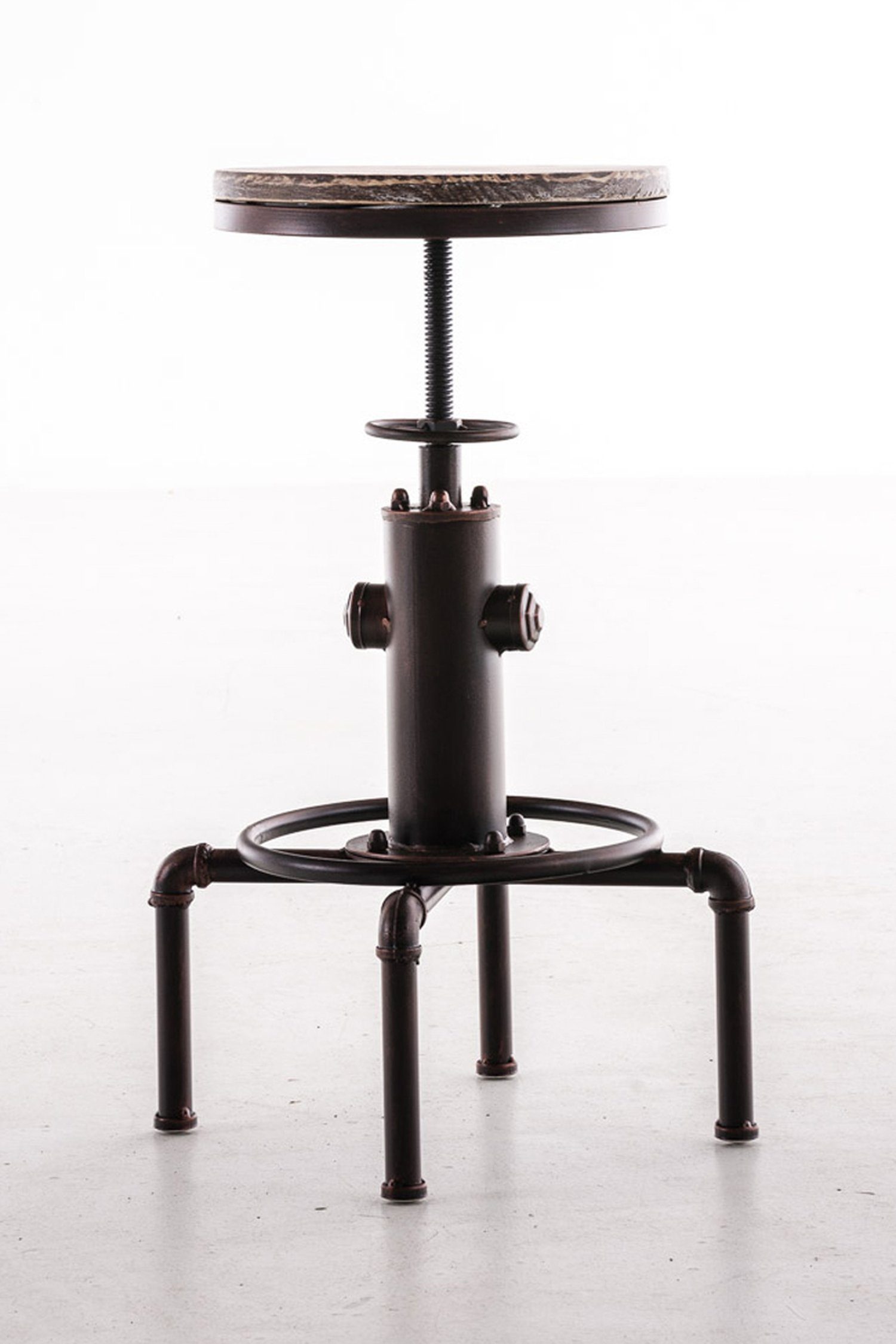 TPFLiving Barhocker Lumos (mit Fußstütze Theke Küche Metall Hocker Tresenhocker), Sitzfläche: - Holz - - für Bronze 4-Fuß & Gestell