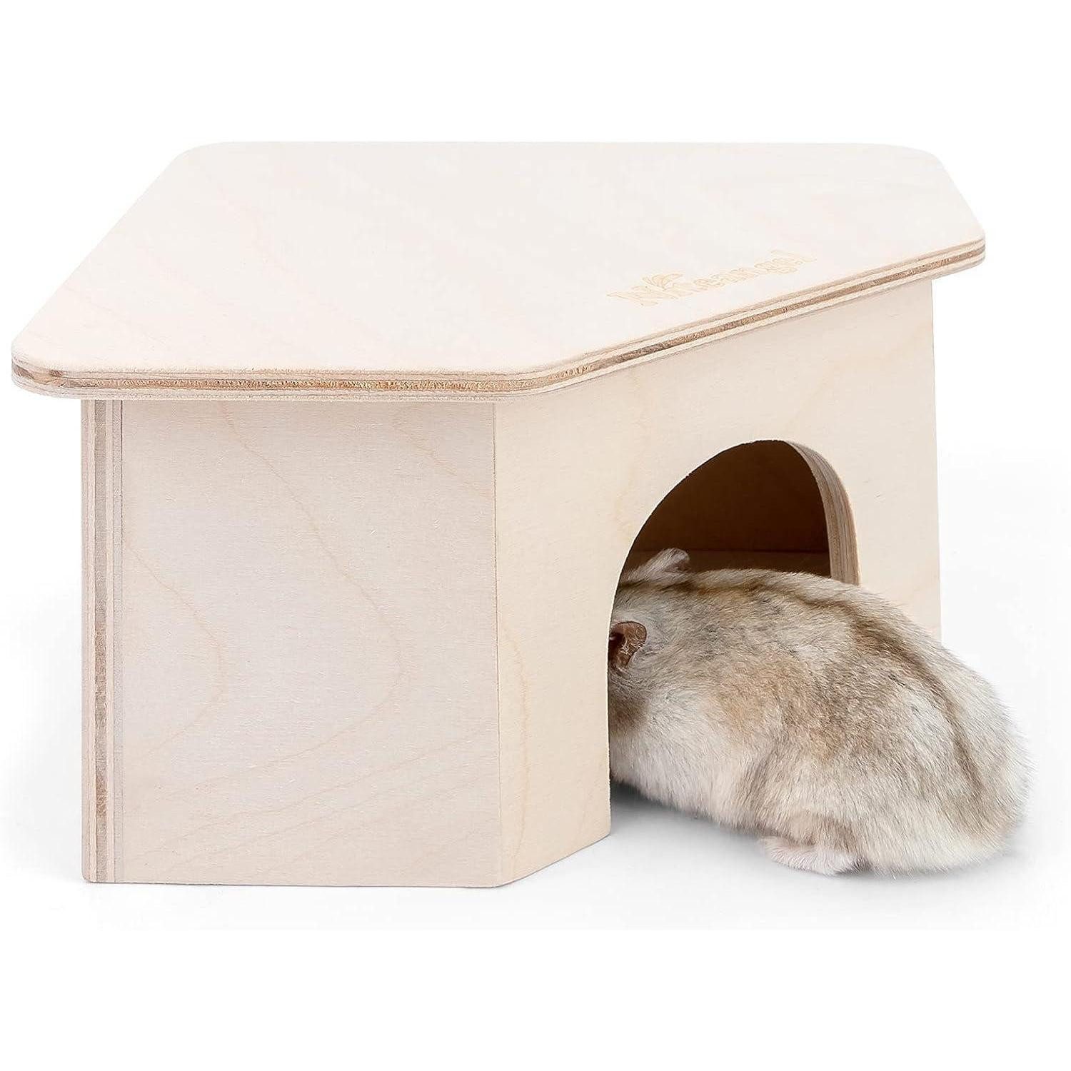 LuxusKollektion Nagerhaus Hamsterversteck Birkenholz, Hamsterhaus mit Kletterrampe und Höhle