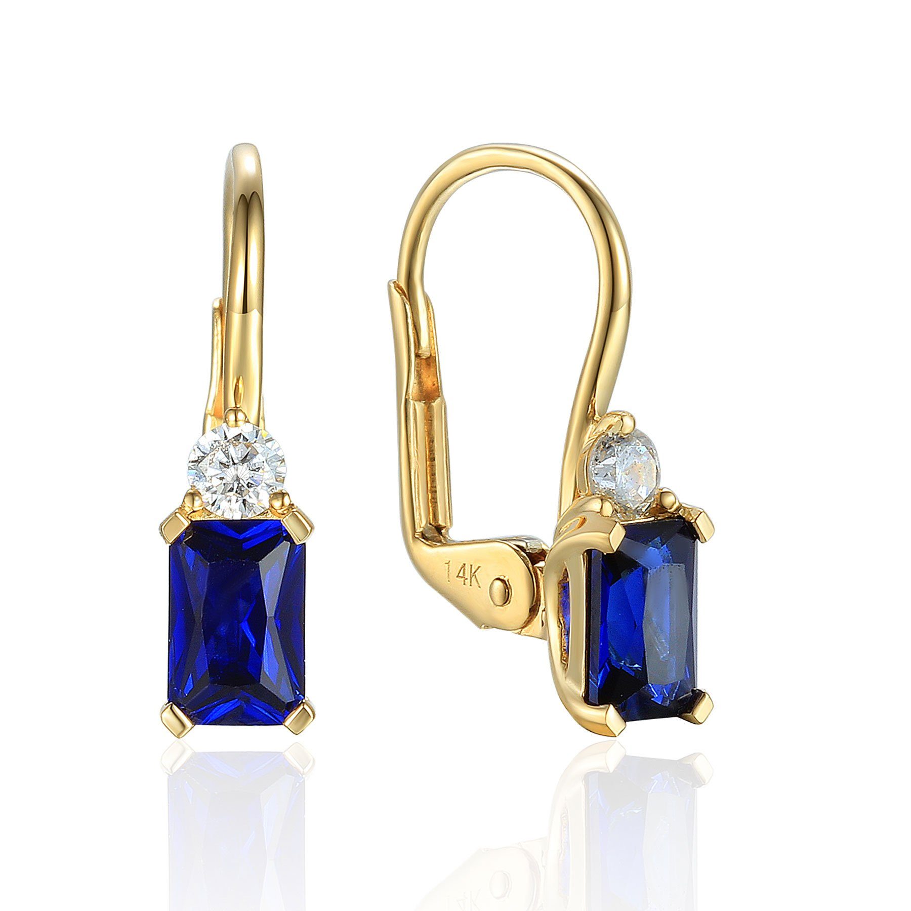 Stella-Jewellery Paar Creolen »585 Gold Ohrringe synth. Saphir 1,38ct. -  Zirkonia« (inkl. Etui) online kaufen | OTTO
