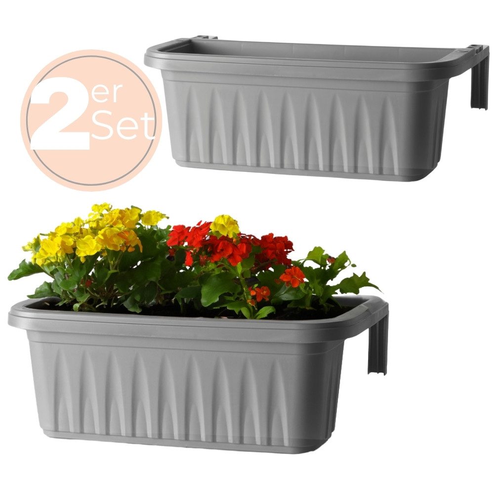 GarPet Balkonkasten 2x Blumenkasten Balkon Geländer günstig online kaufen