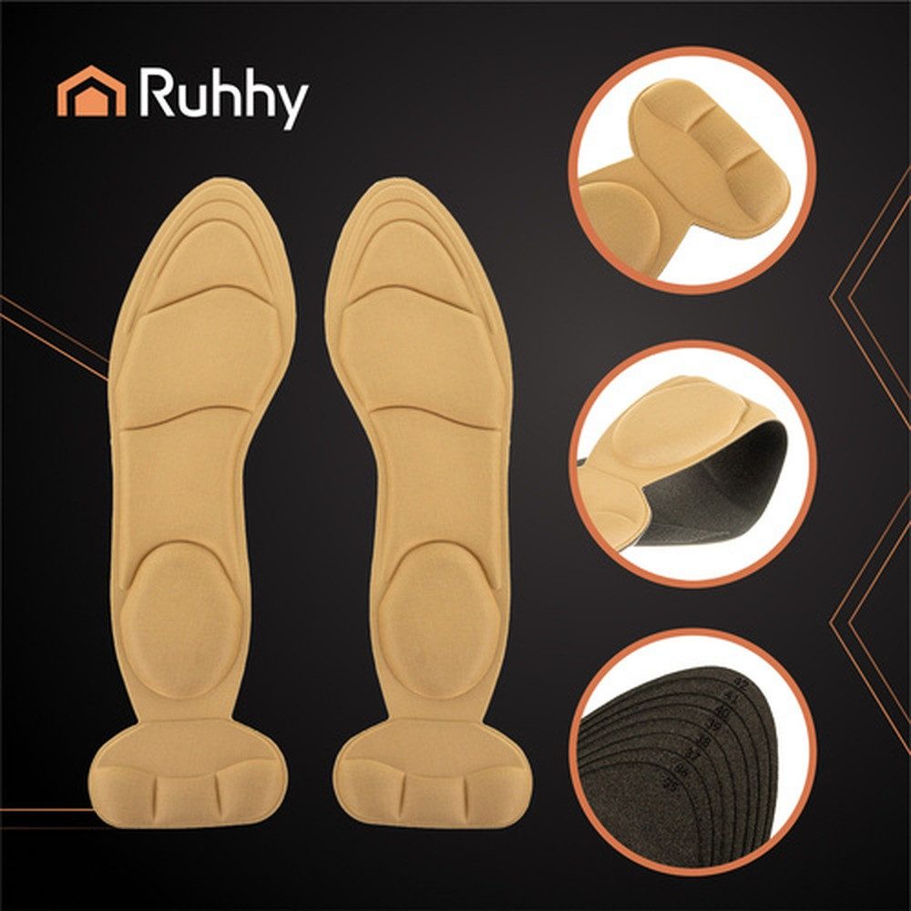 Ruhhy Einlegesohlen High Heel Einlegesohlen Fersenkappen (Spar-Set, 2-tlg., zugeschnitten), Rutschen und Schmerzen bei langem Tragen – Bild 3 von 4
