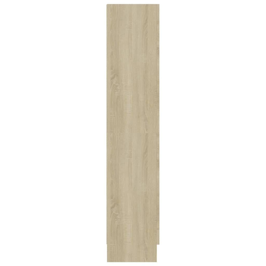 Holzwerkstoff Bücherregal Vitrinenschrank 82,5x30,5x150 cm furnicato Sonoma-Eiche