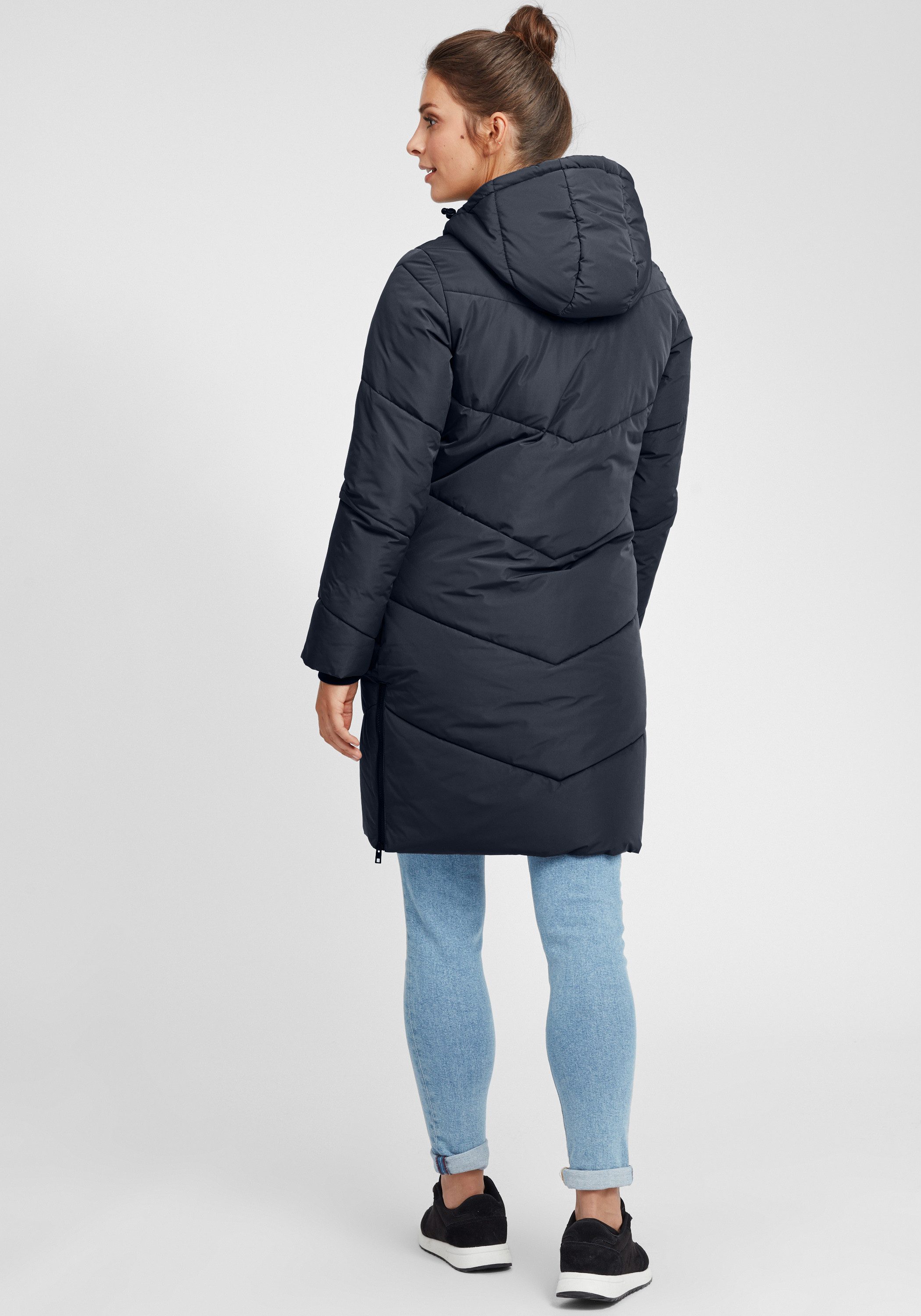 OXMO Steppmantel OXJuna Steppjacke Parka mit Kapuze und praktischen Taschen
