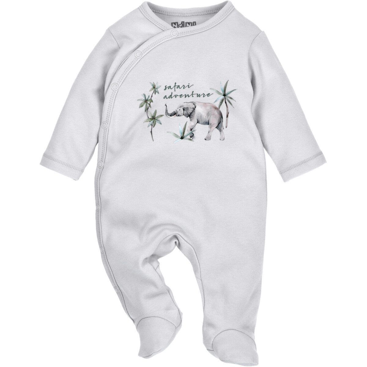 NINI Strampler Elefant Unisex Kinder Einteiler, Overall, Babyanzug, Babyoverall, Babyanzug