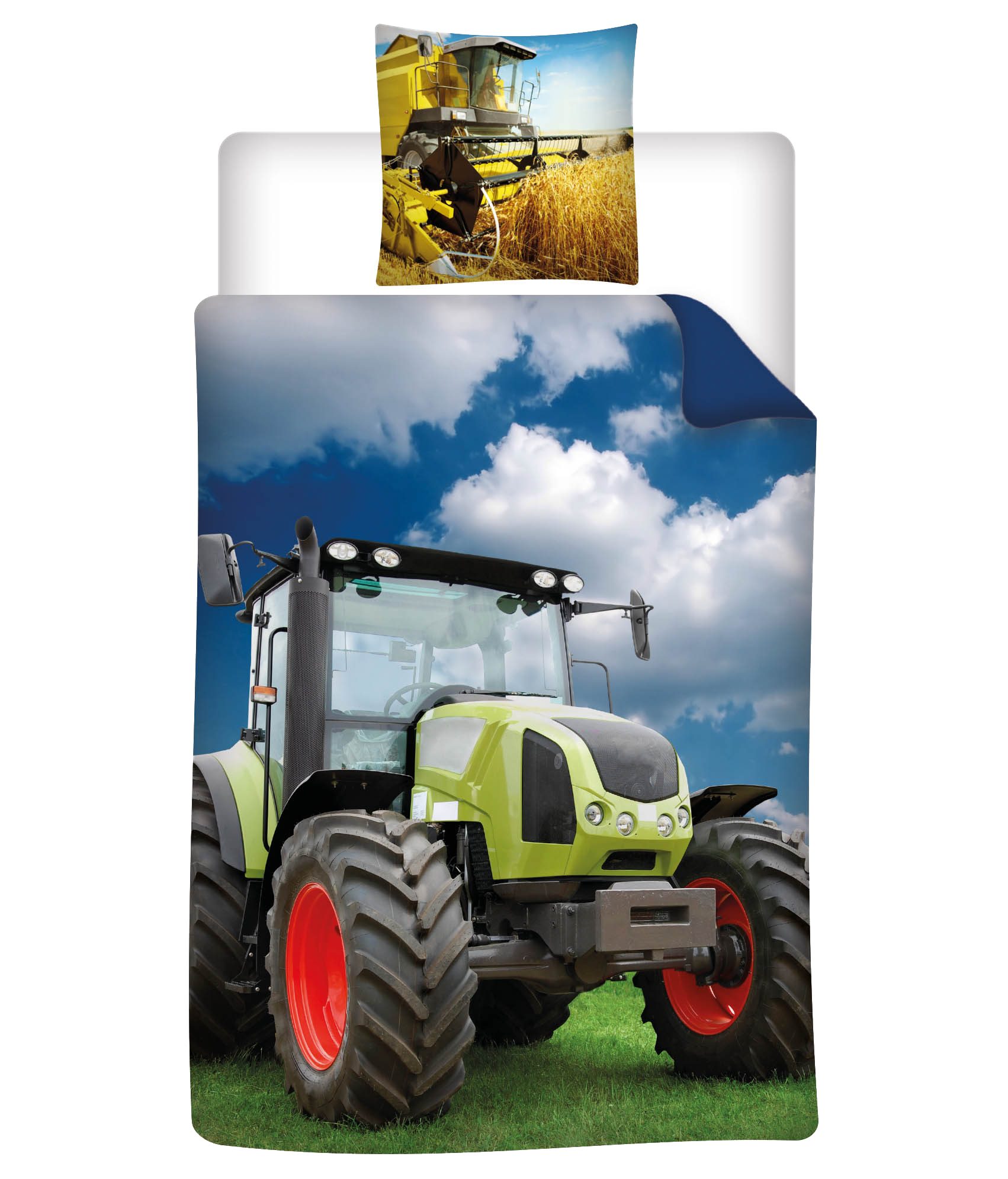 AY!Max Kinderbettwäsche Trecker Bettwäsche Set Traktor 2 tlg 135 x 200 cm 100% Baumwolle, 1 teilig, Langlebig