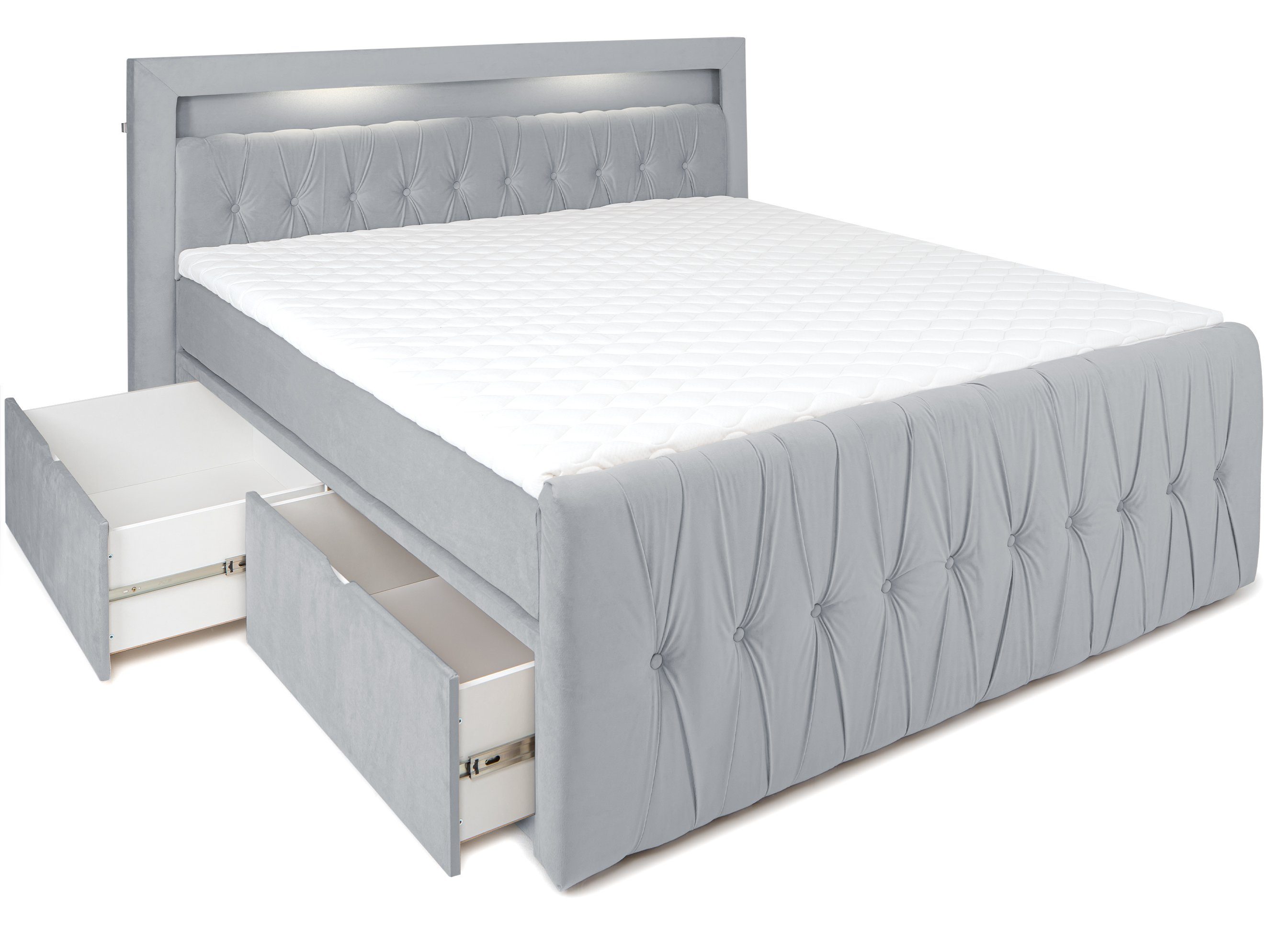 wonello Boxspringbett Valencia, mit LED-Beleuchtung und günstig online kaufen