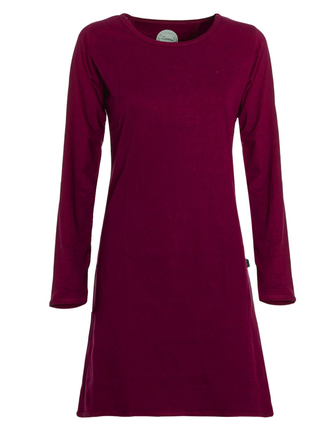 Vishes Jerseykleid Langarmkleid Damen Einfarbig A-Linie Baumwoll-Jersey Alternative Mode, Boho, Hippie, Ethno, Festival