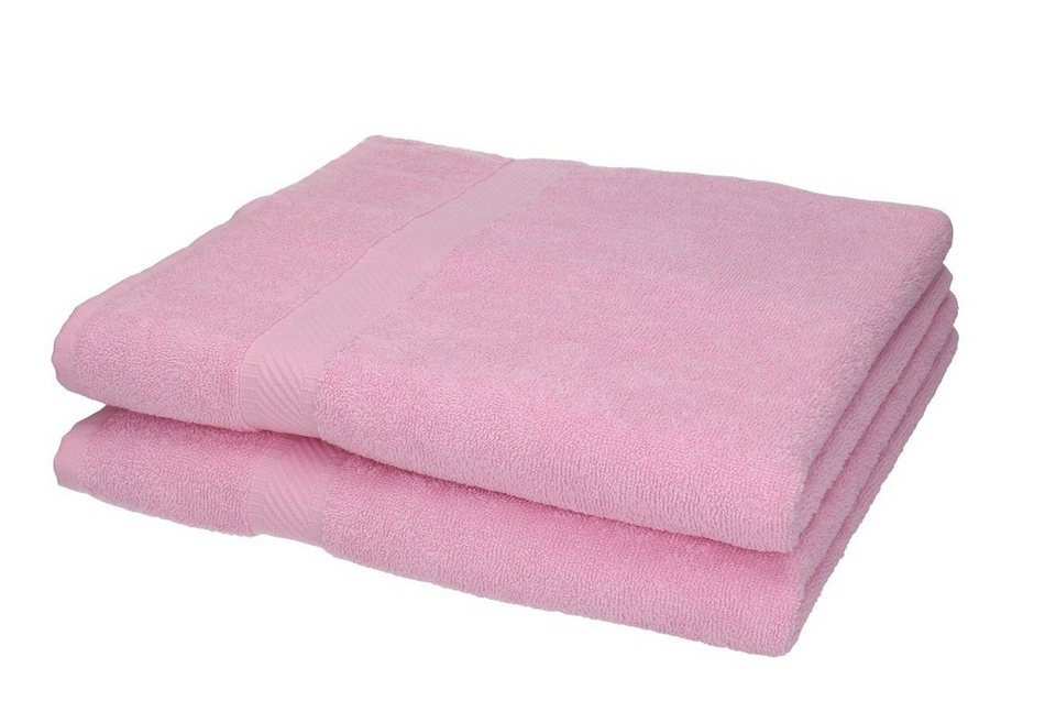 Betz Duschtücher 2 Stück Duschtücher Duschtuch-Set Palermo 70 x 140 cm  Farbe rosé, 100% Baumwolle