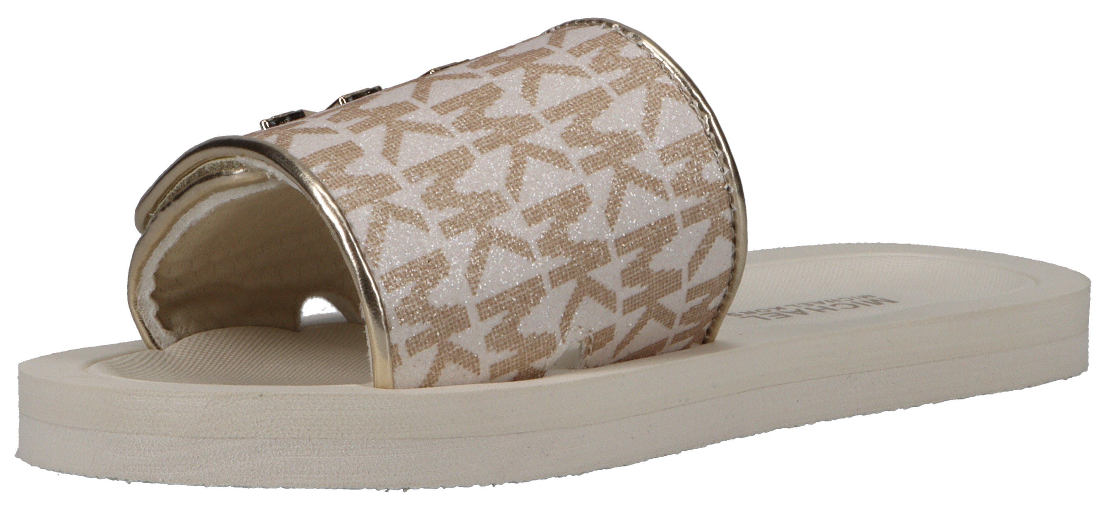 MICHAEL KORS KIDS ELI CAROLL Badepantolette, Sommerschuh, Schlappen, Badeschuh, Poolslides mit Klettriegel