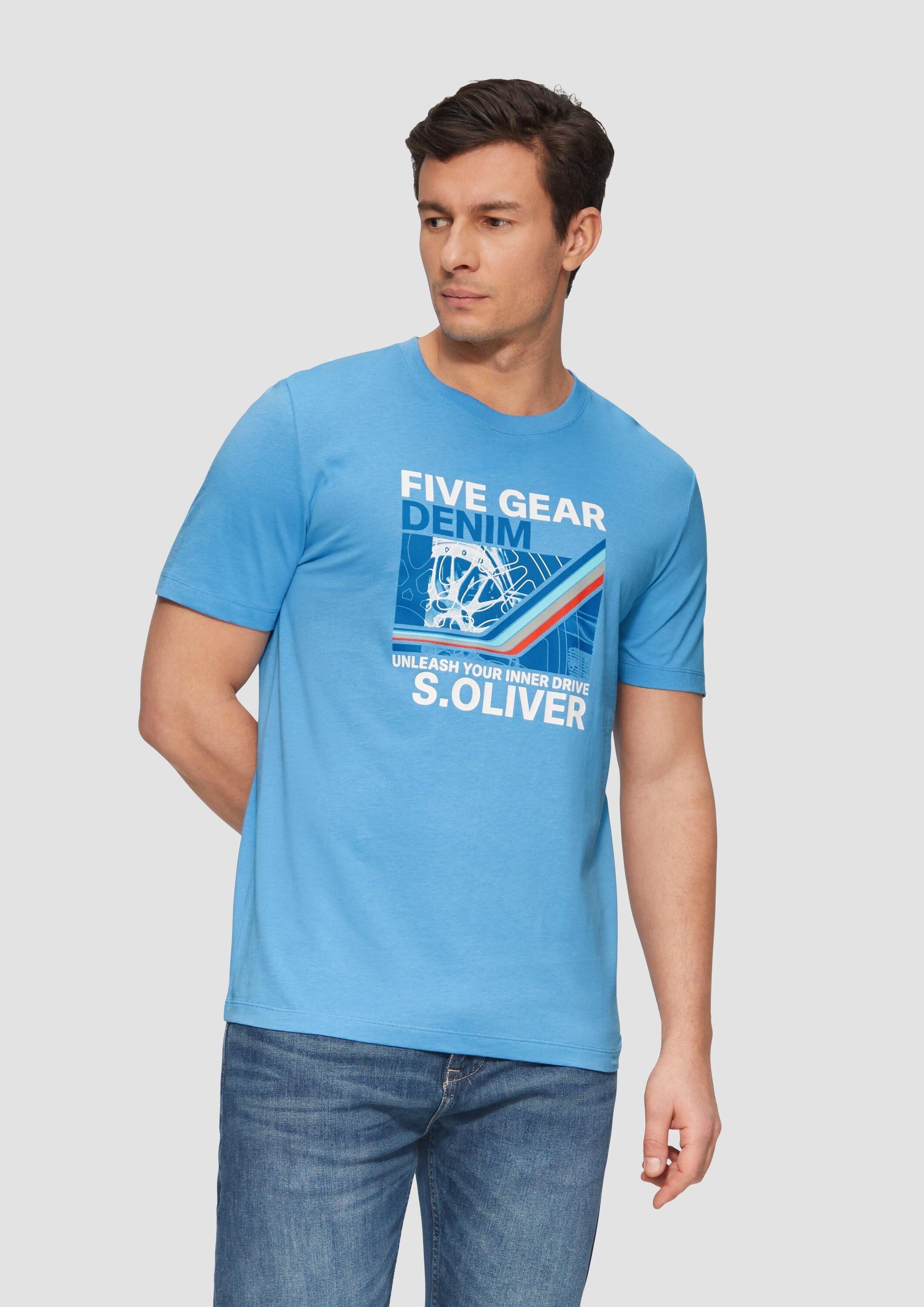 s.Oliver Kurzarmshirt T-Shirt Baumwoll-T-Shirt mit Frontprint günstig online kaufen