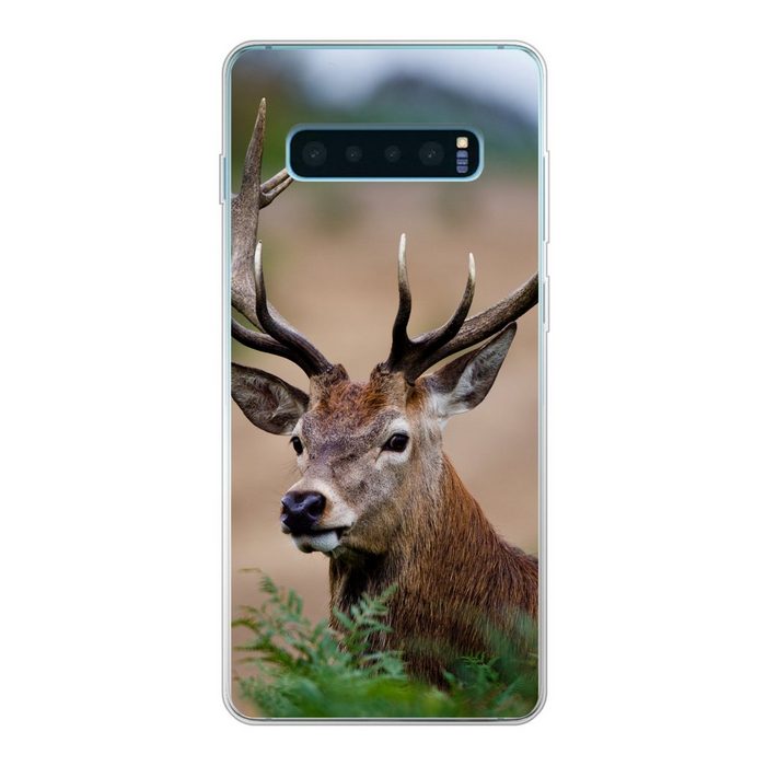 MuchoWow Handyhülle Hirsche - Farne - Natur Phone Case Handyhülle Samsung Galaxy S10 Lite Silikon Schutzhülle
