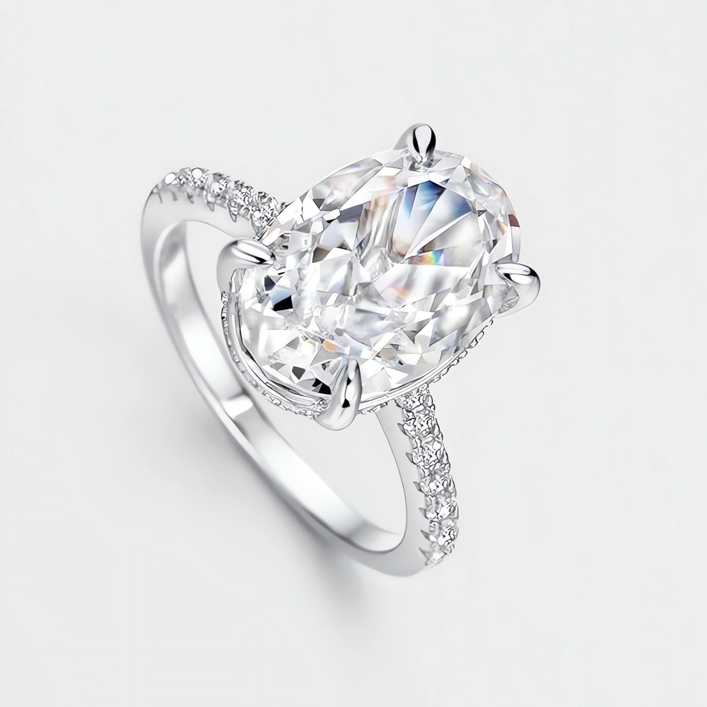 Jumpeak Diamantring Ring Damen 5ct 14K Gold E VVS2 2EX Elliptisch Ring in K günstig online kaufen