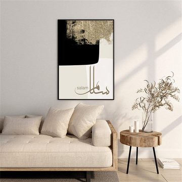 Dekorative Kunstdruck 3er Set Arabische Leinwand Malerei, Leinwand Poster Minimalistisch, (3 St), Modern Minimalistisch, Wand Bilder, Geometrische Abstrakte