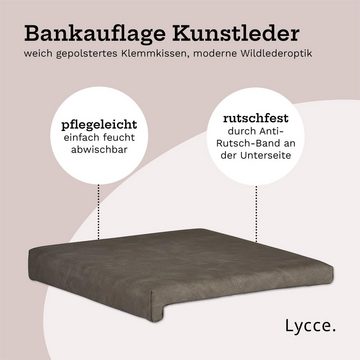 Lycce Bankauflage Sitzkissen Klemmkissen mit 1 Leiste, 35cm Klemmtiefe, Kunstleder, (1 St), weich gepolstert, verrutscht nicht, made in germany