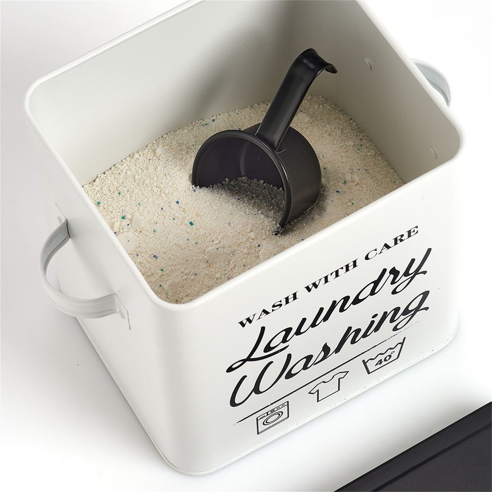 Zeller Present Aufbewahrungsbox Waschpulver-Box, Metall Laundry (Stück, 1 St., 1 Waschmittelbox)