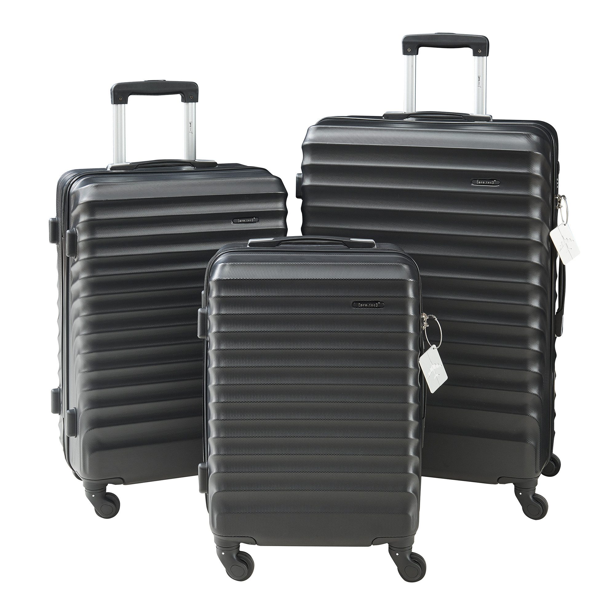 pro.tec Kofferset, 4 Rollen, (3 tlg., Hartschalen-Trolley Set), »Pona« mit günstig online kaufen