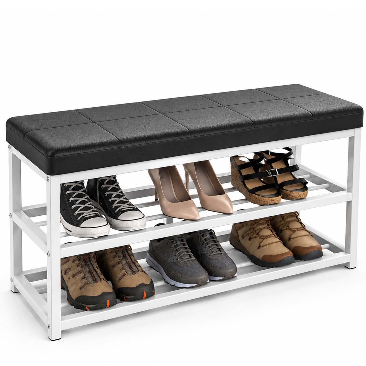 oyajia Schuhbank Schuhbank mit Sitzfläche und Stauraum für Flur und Eingangsbereich (1-St), Offenes Schuhregal für ordentliche und platzsparende Aufbewahrung