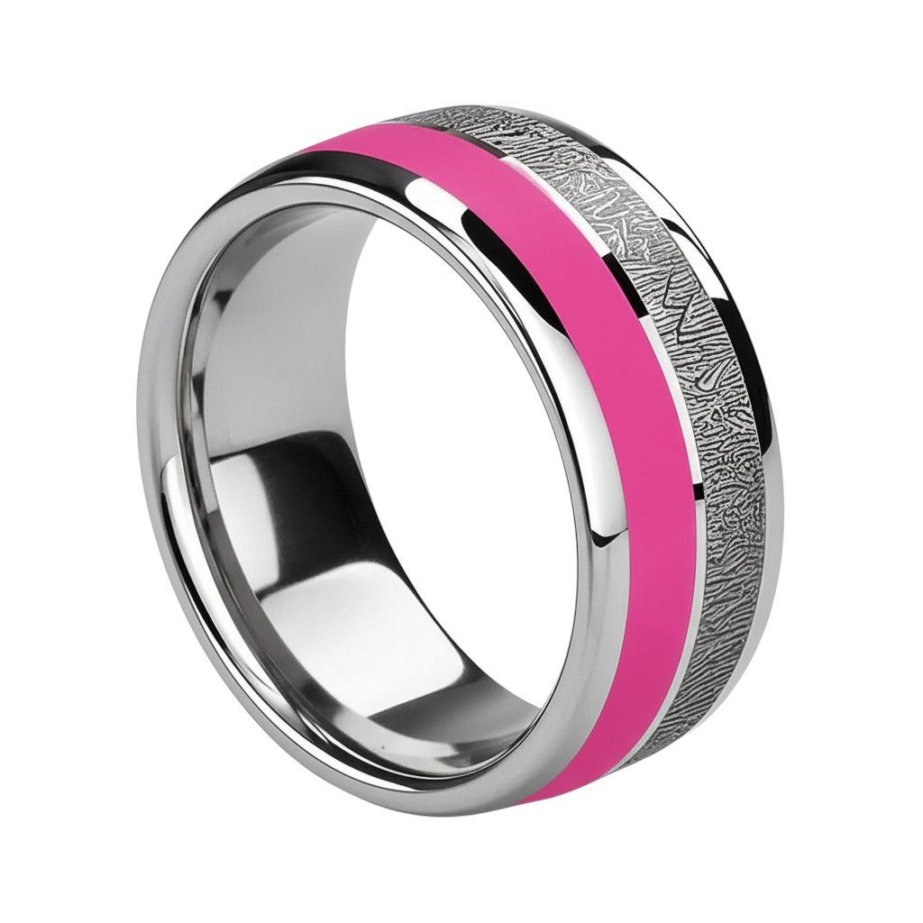 Taffstyle Fingerring Damenring Edelstahl Pink Epoxy hochglanzpoliert Verlob günstig online kaufen