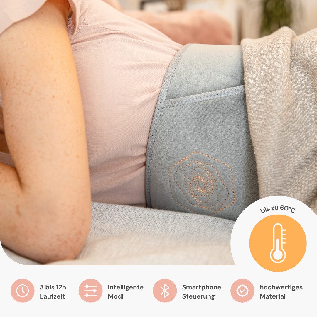 Vulpés Wärmegürtel - intelligenter Heizgürtel gegen Bauchschmerzen, Periode, Endometriose, Hautfreundliches Material, App-Steuerung, Entwickelt in Deutschland
