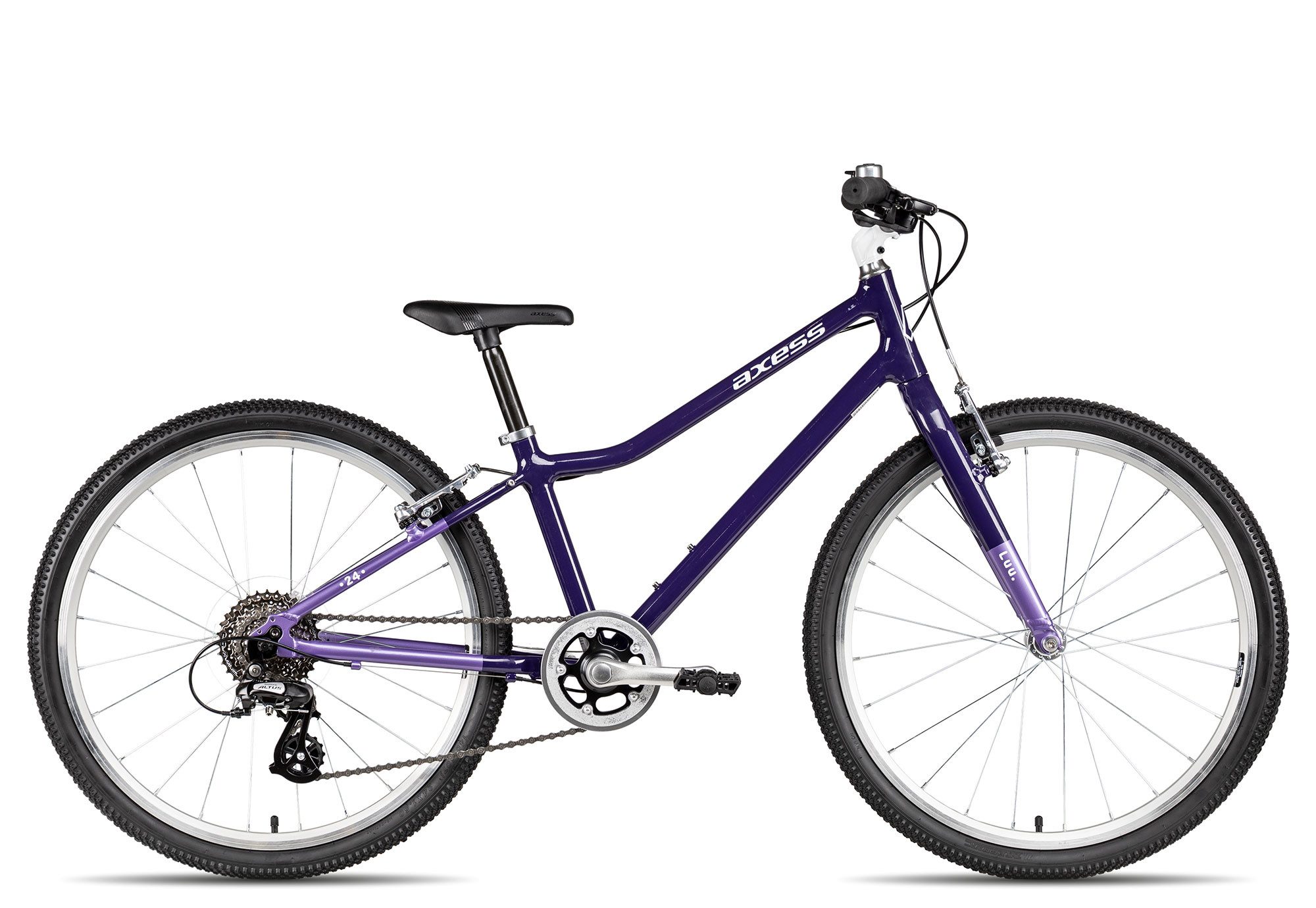 Axess Kinderfahrrad LUU. 24, 8 Gang Shimano Altus RD-M310-L Schaltwerk, Kettenschaltung, leichter Aluminiumrahmen violett/rosa