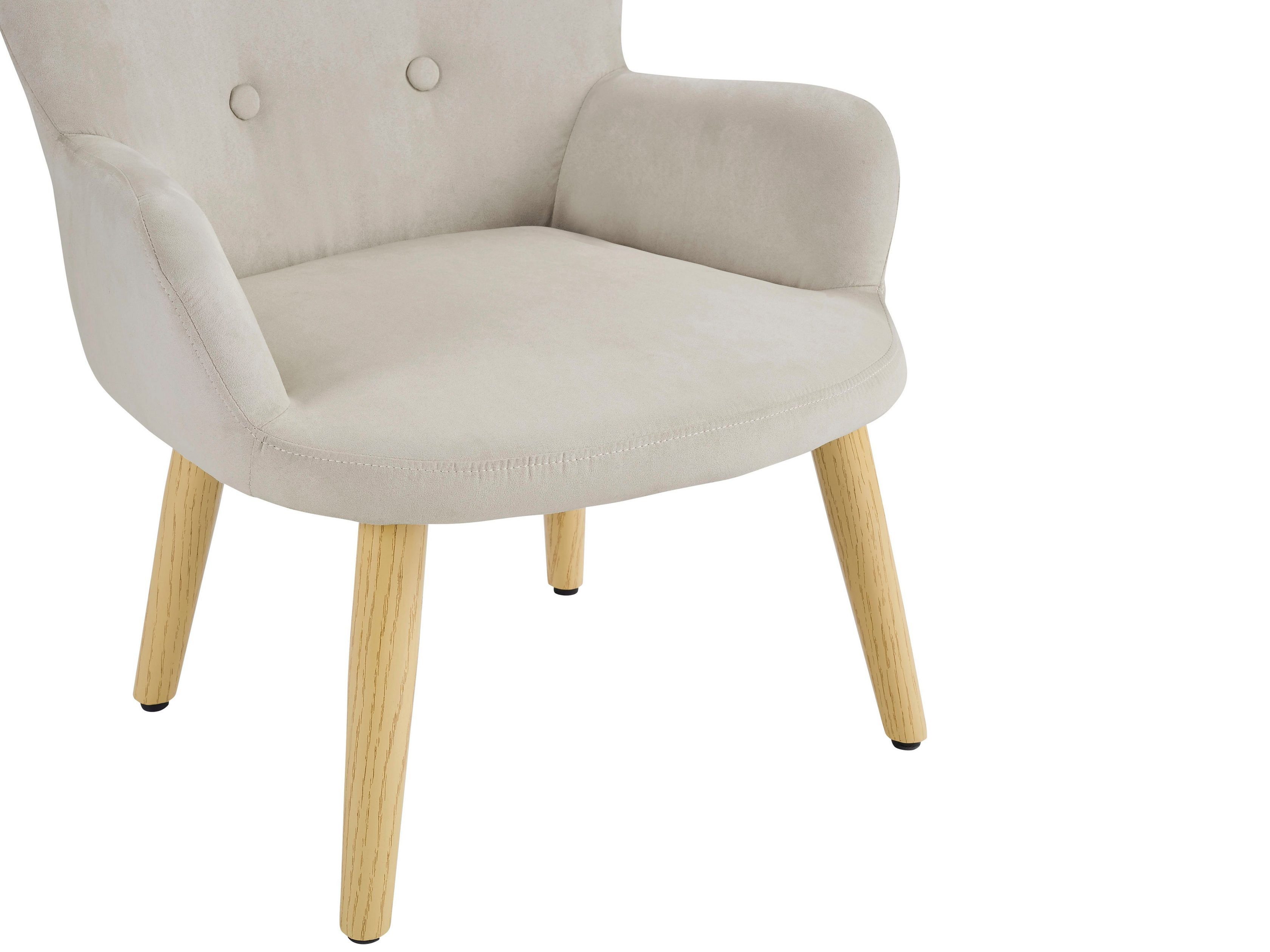 loft24 Sessel Chanel, Kindersessel im Design, modernen Eichen-Look im Metallbeine