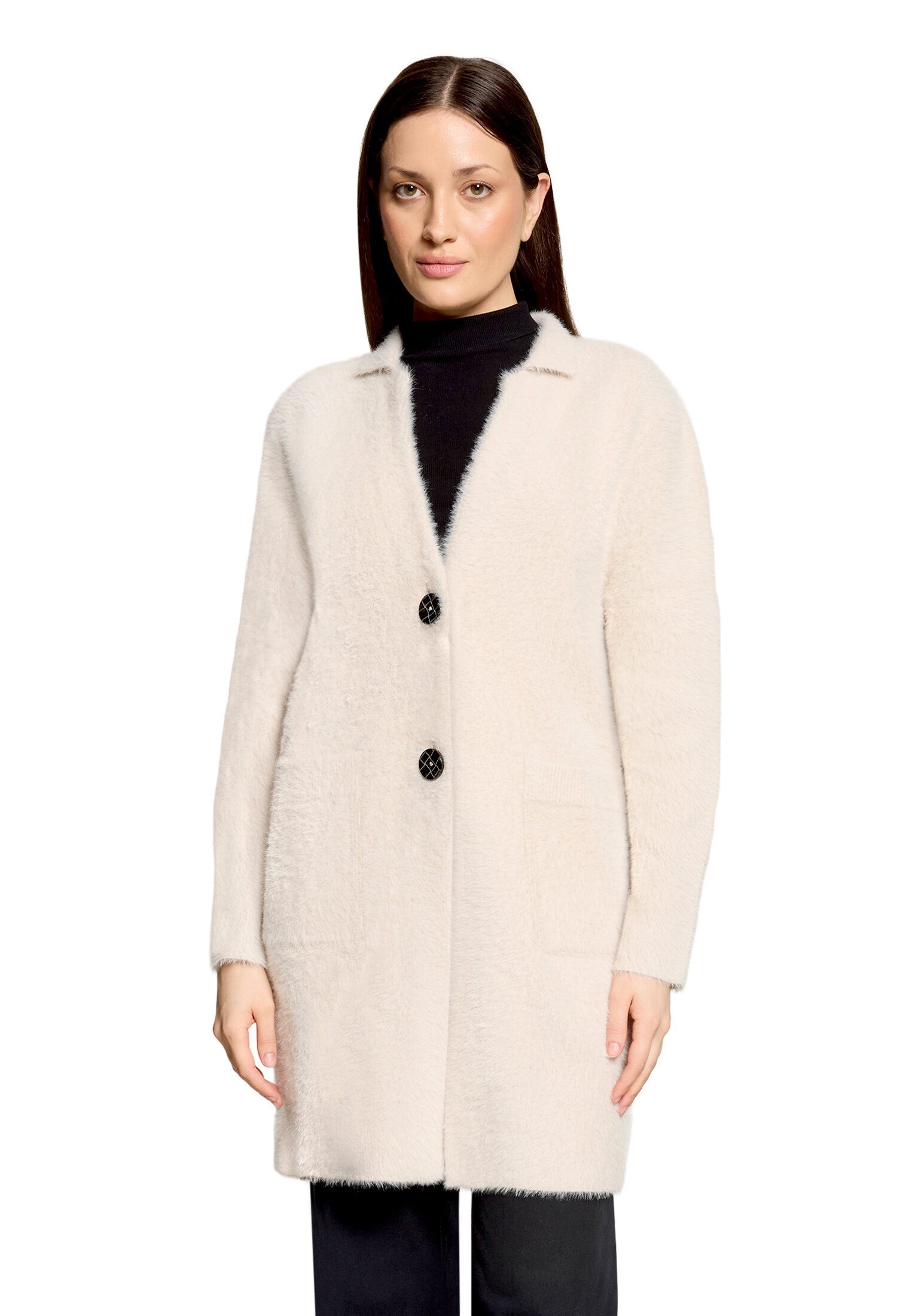 Amber & June Strickjacke Damen mit aufgesetzten Taschen (1-tlg)
