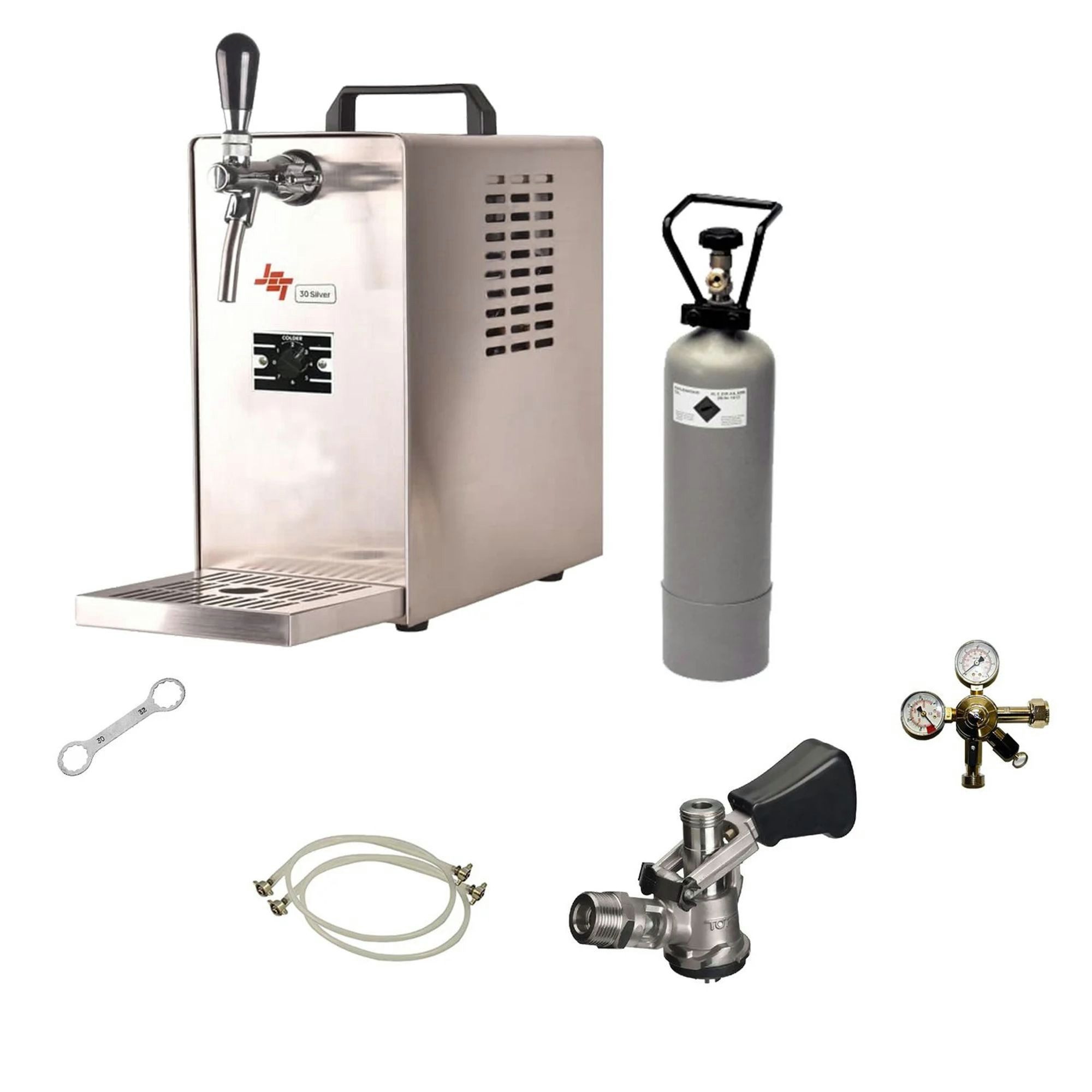 ich-zapfe Bierzapfanlage Komplett Set - Zapfanlage, Bierzapfanlage JET 30, Zapfkopf: ohne