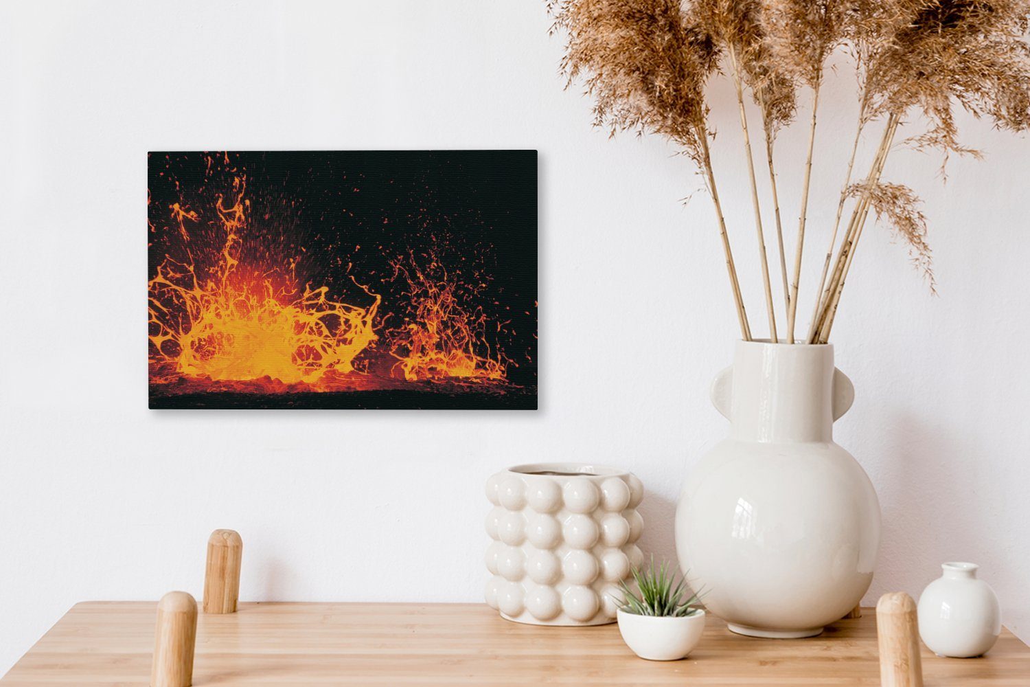 OneMillionCanvasses® Leinwandbild Lavakunst nach Vulkanausbruch, Wanddeko, Wandbild St), 30x20 cm Aufhängefertig, (1 Leinwandbilder