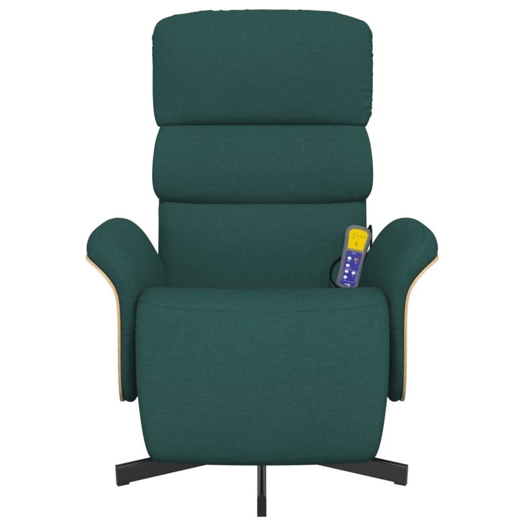 vidaXL Sessel Massagesessel mit Fußteil Dunkelgrün Stoff (1-St)