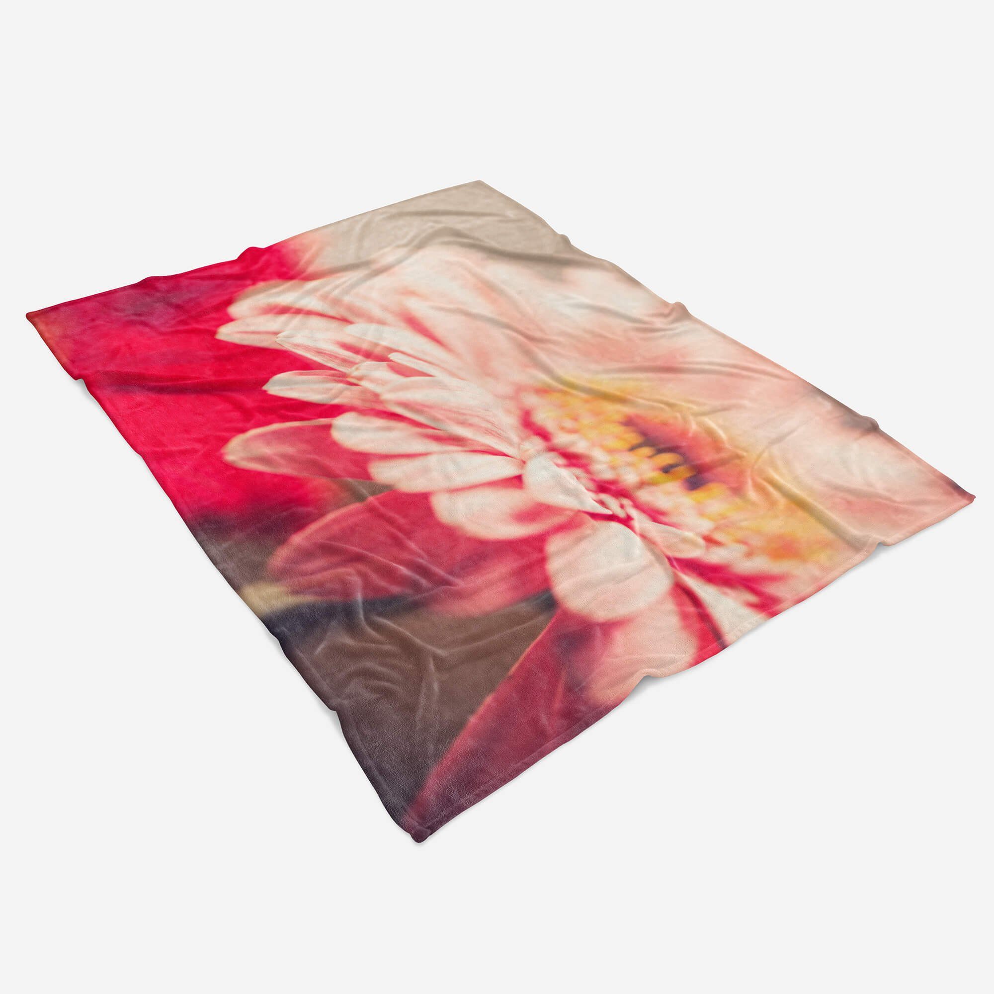 Blüte, Strandhandtuch Blume Saunatuch mit Fotomotiv (1-St), Handtuch Schöne Handtücher Kuscheldecke Sinus Art Baumwolle-Polyester-Mix Handtuch