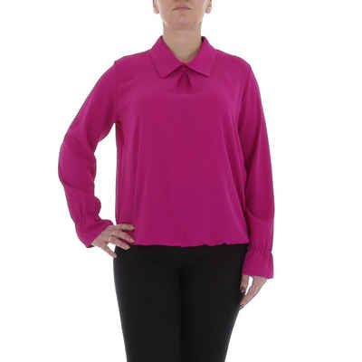 Ital-Design Langarmbluse Damen Elegant Bluse in Pink