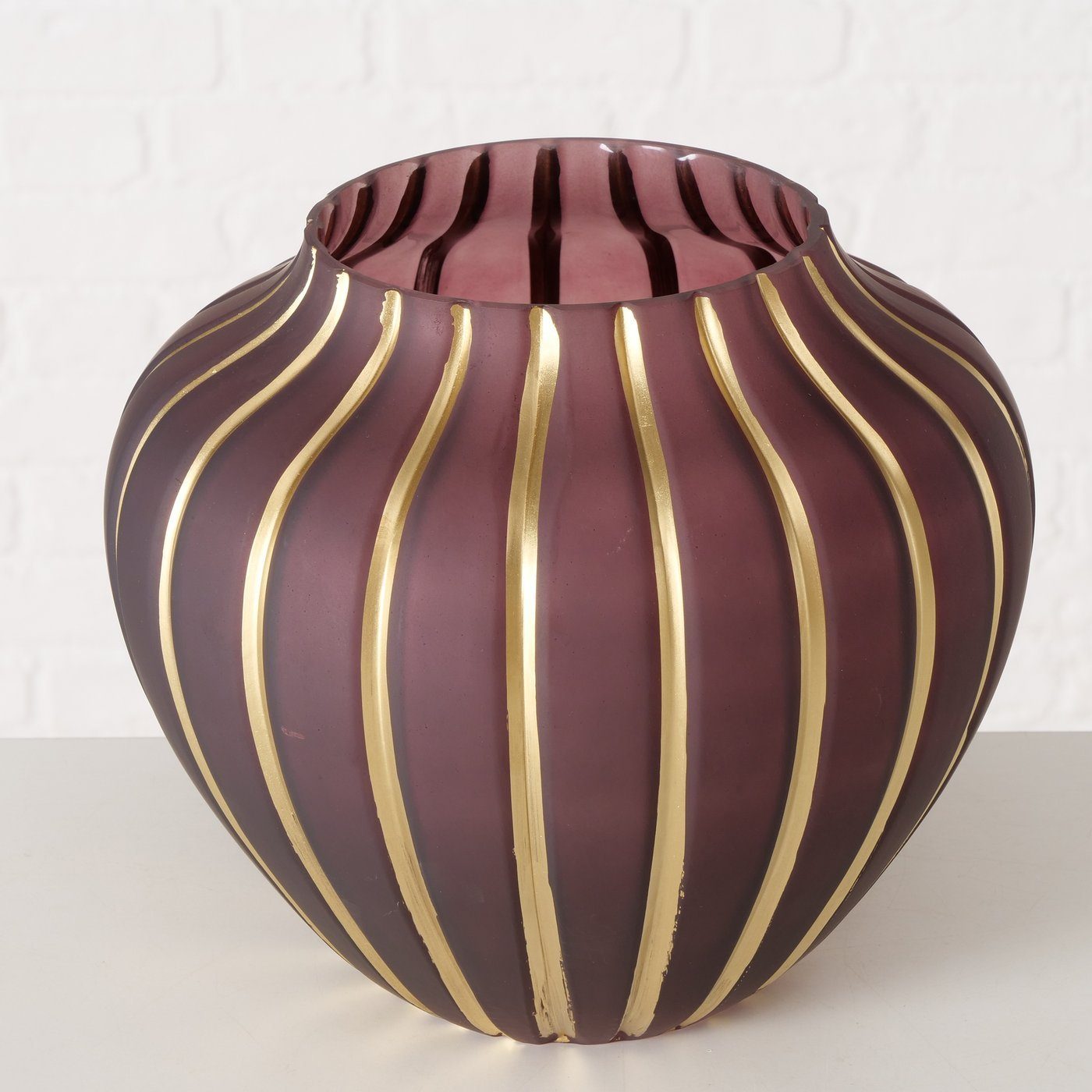 Vase dunkelrot "Keana" aus H23cm, in Dekovase matt Glas BOLTZE