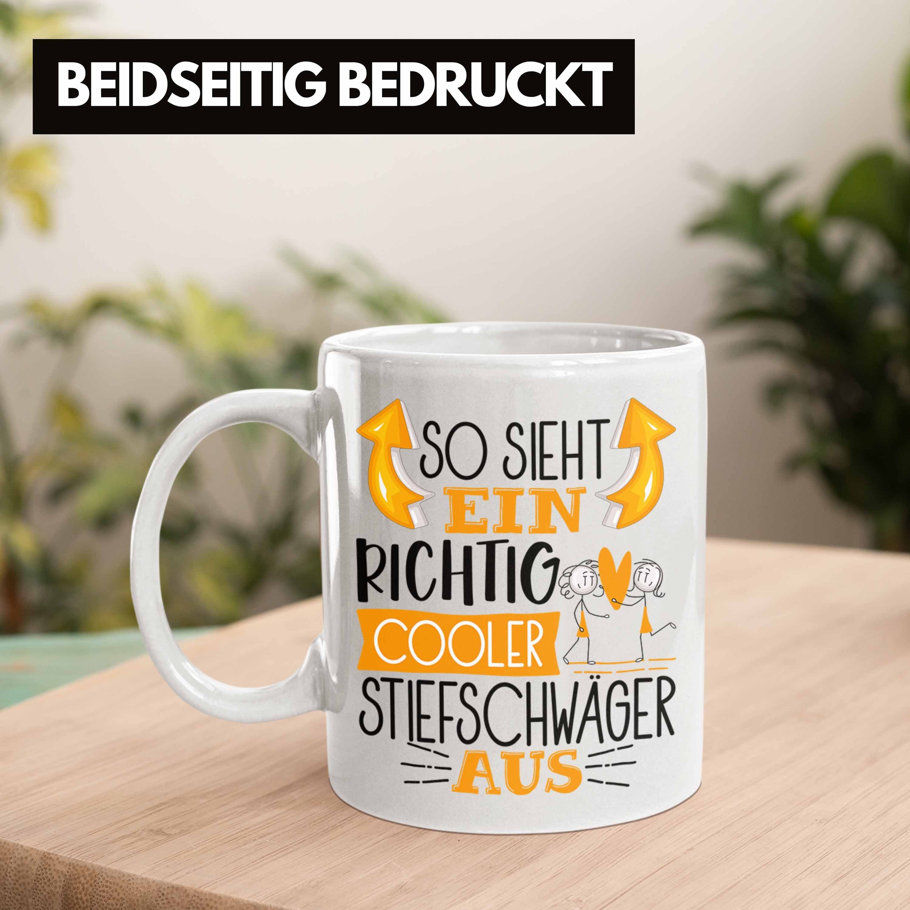 Trendation Tasse So Aus Weiss Tasse Sieht Geschenk Lustiger Richtig Cooler Stiefschwäger Ein