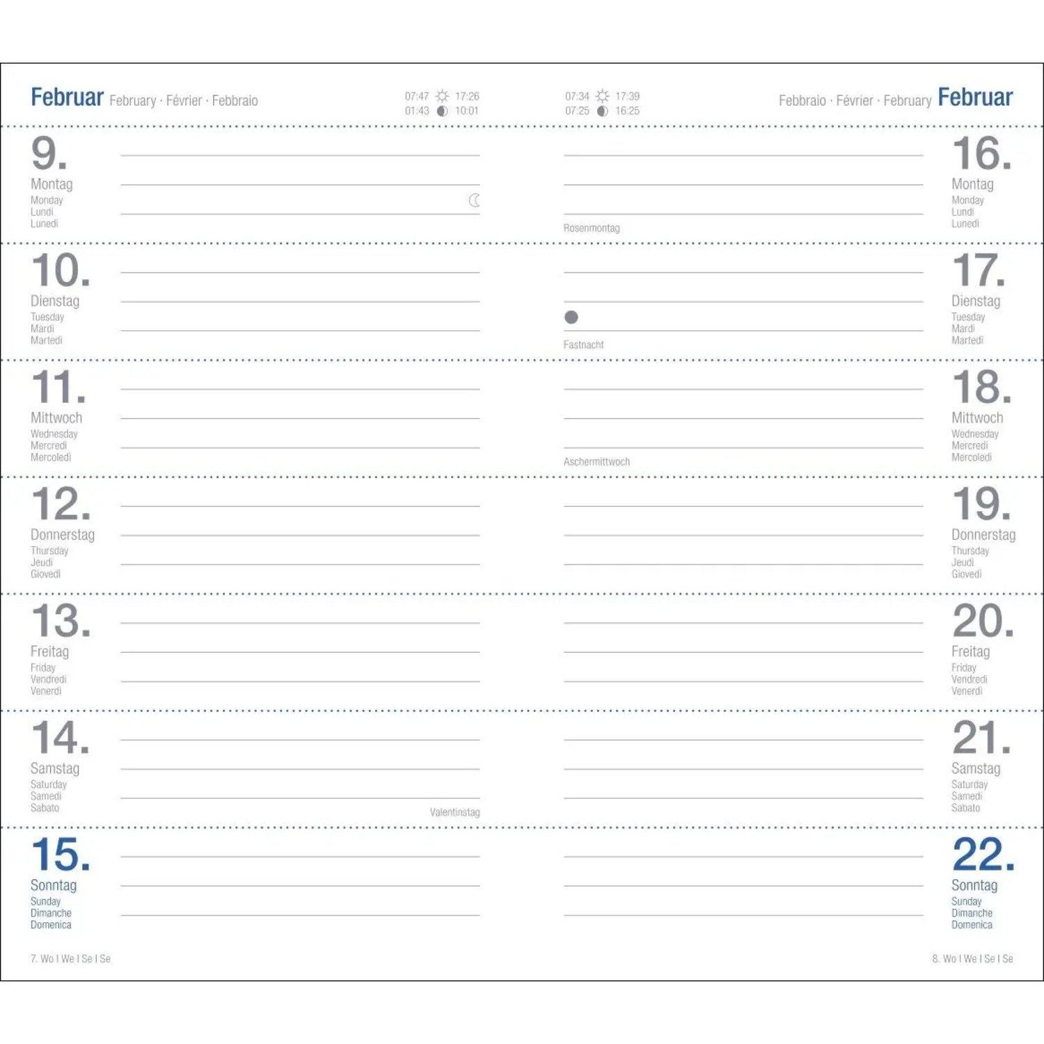 HEYE Taschenkalender Wochen-Taschenkalender, schwarz 2026