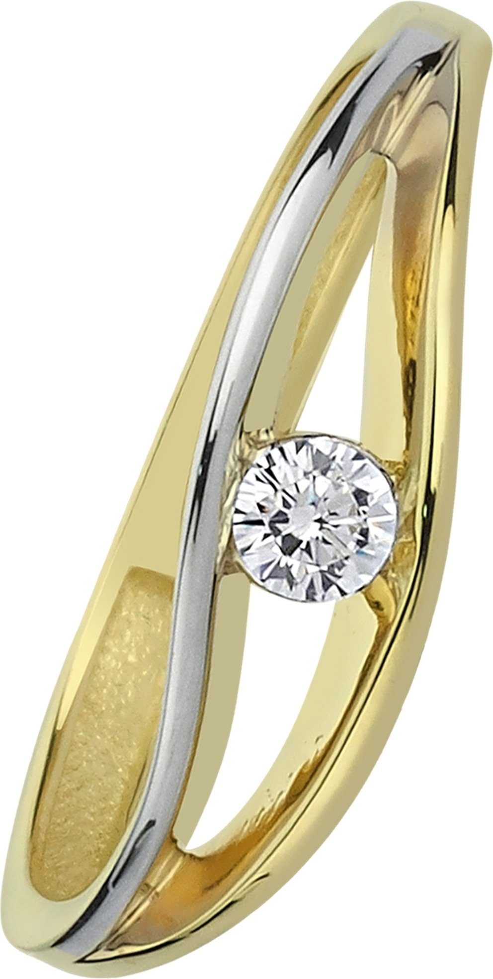 Balia Goldring Balia Damen Ring Gelbgold 8Karat Gr.58 (Fingerring), Damen Ring geschwungen aus 333 Gelbgold - 8 Karat, Farbe: weiß, gold