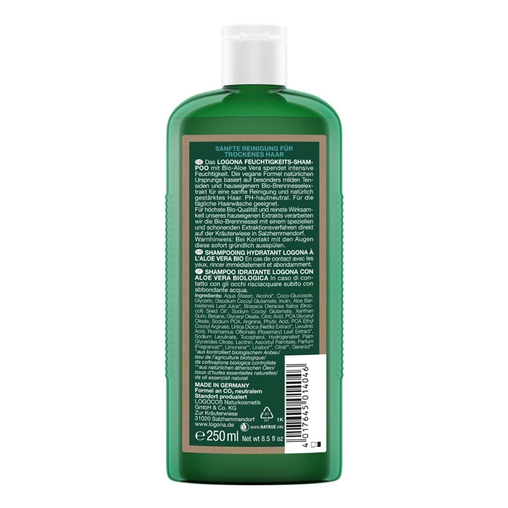 LOGONA Haarshampoo Aloe Vera - Feuchtigkeits Shampoo 250ml 18er Pack