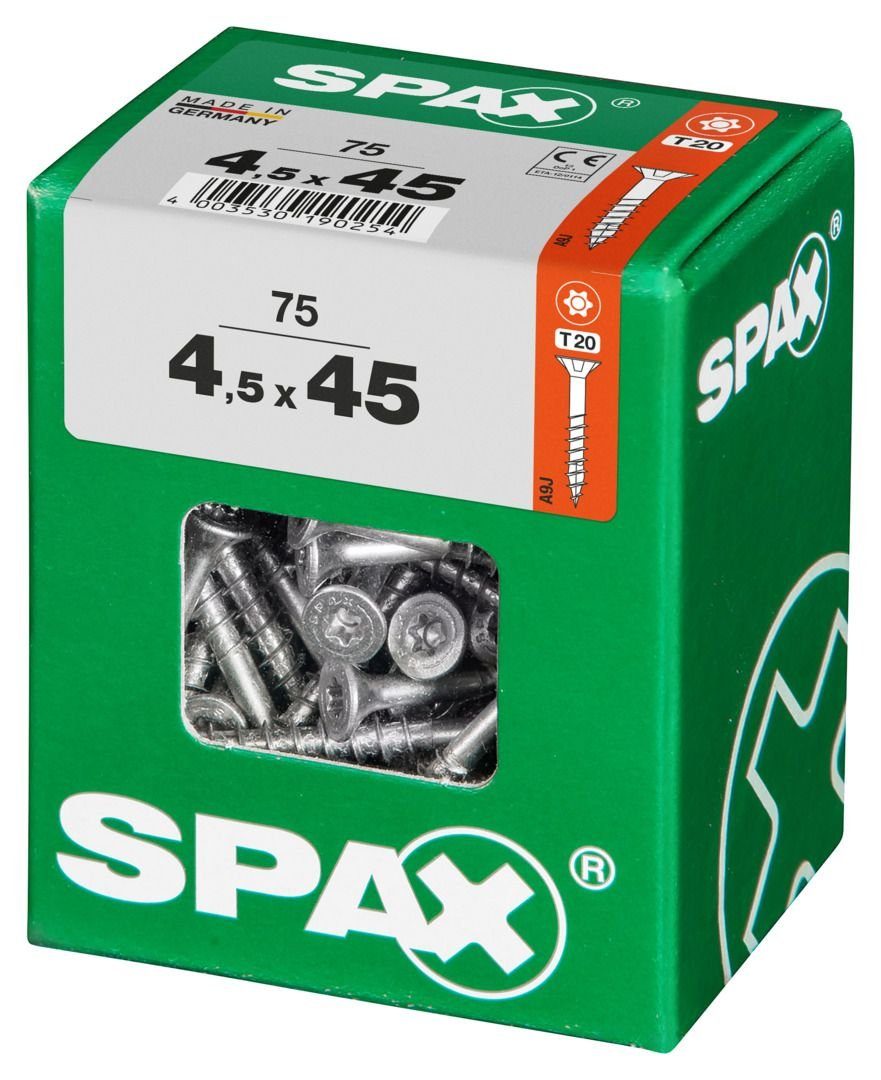 SPAX Holzbauschraube Spax TX 45 20 x Universalschrauben Senkkopf 4.5 mm