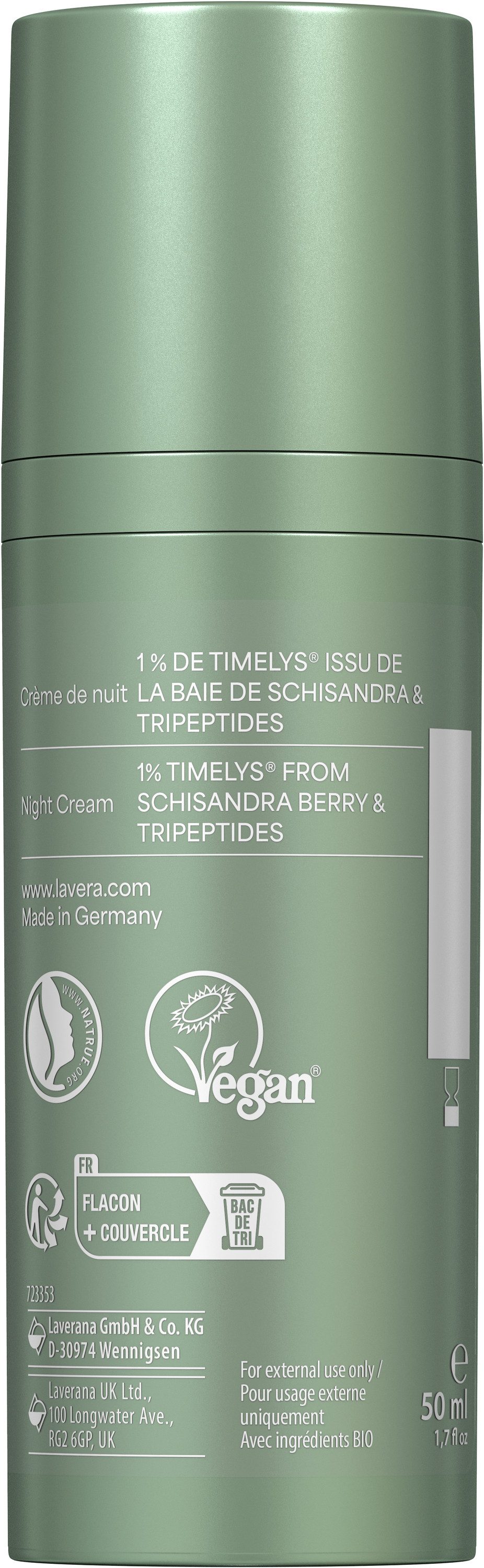 lavera Nachtpflege "Skin Longevity" TIMELYS® & Peptid-Komplex, 50 ml – Bild 5 von 5