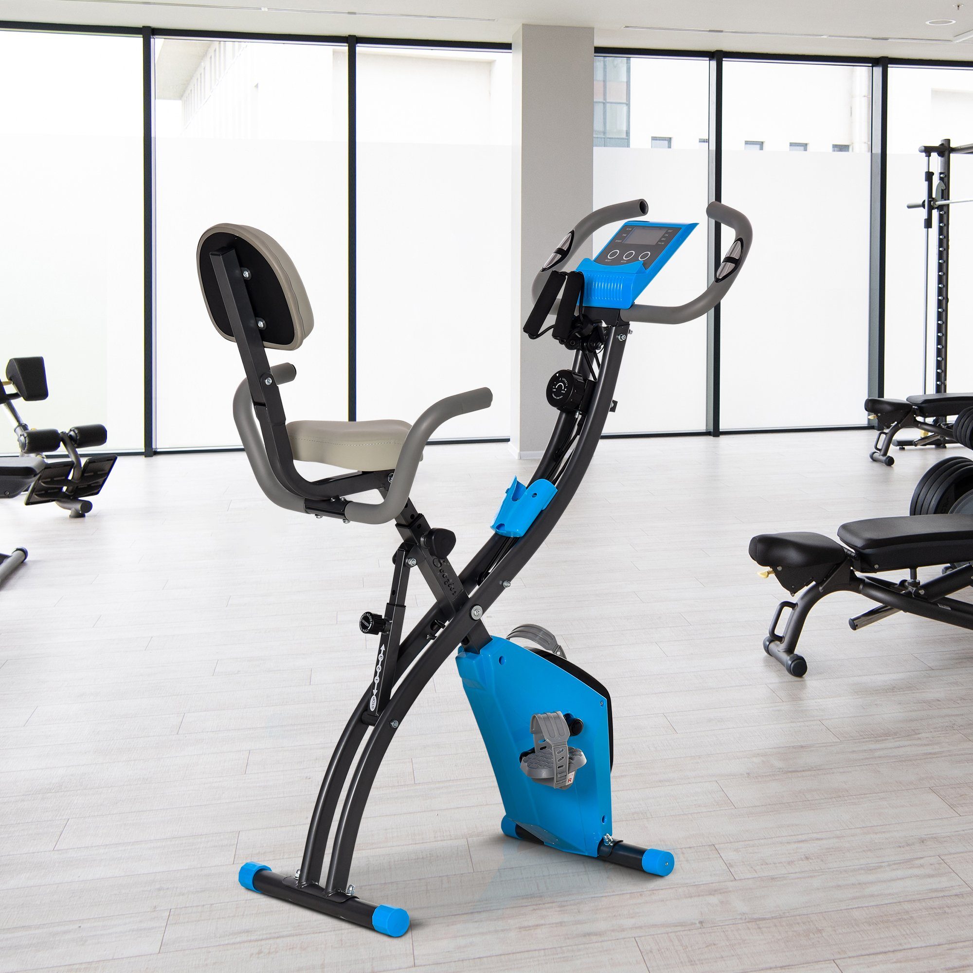 HOMCOM Heimtrainer Fahrradtrainer mit LCD Display