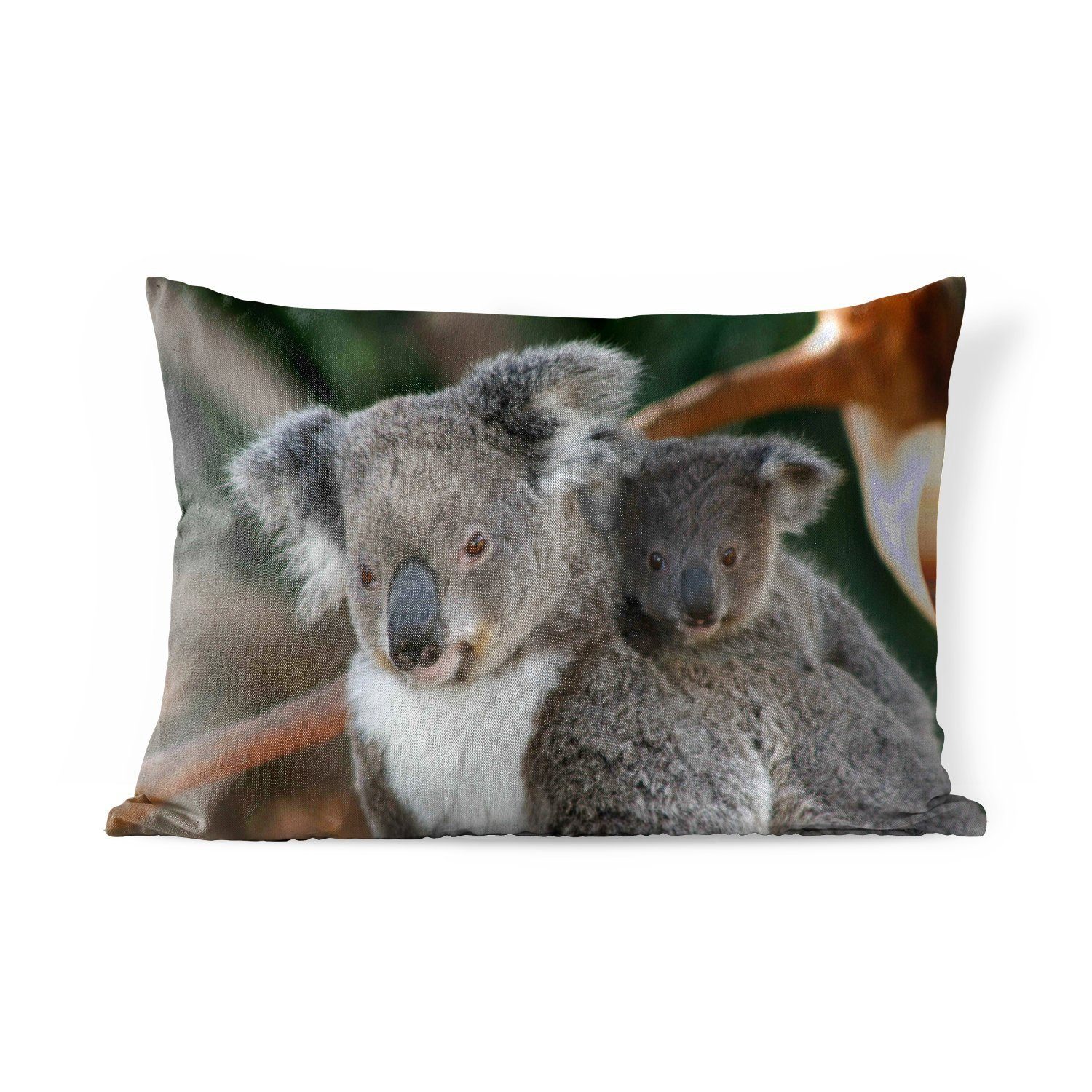 MuchoWow Dekokissen Koalas - Vater - Kind - Jungen - Mädchen, Outdoor-Dekorationskissen, Polyester, Dekokissenbezug, Kissenhülle