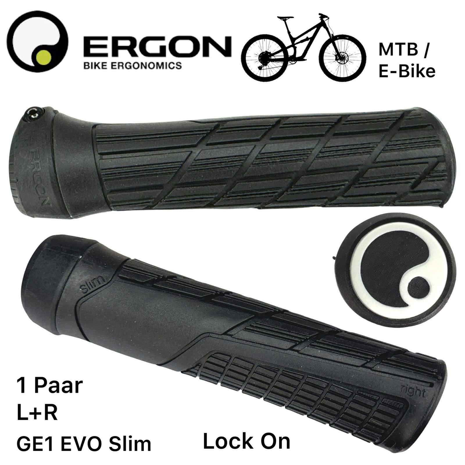 Ergon Fahrradlenker Ergon Fahrrad Griffe GE1 Evo Slim Lock On MTB Griffe OEM Schwarz