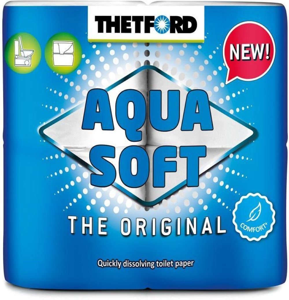 THETFORD Toilettenpapier Thetford Aqua Soft Toilettenpapier WC Papier Campingtoilette 4 Rollen