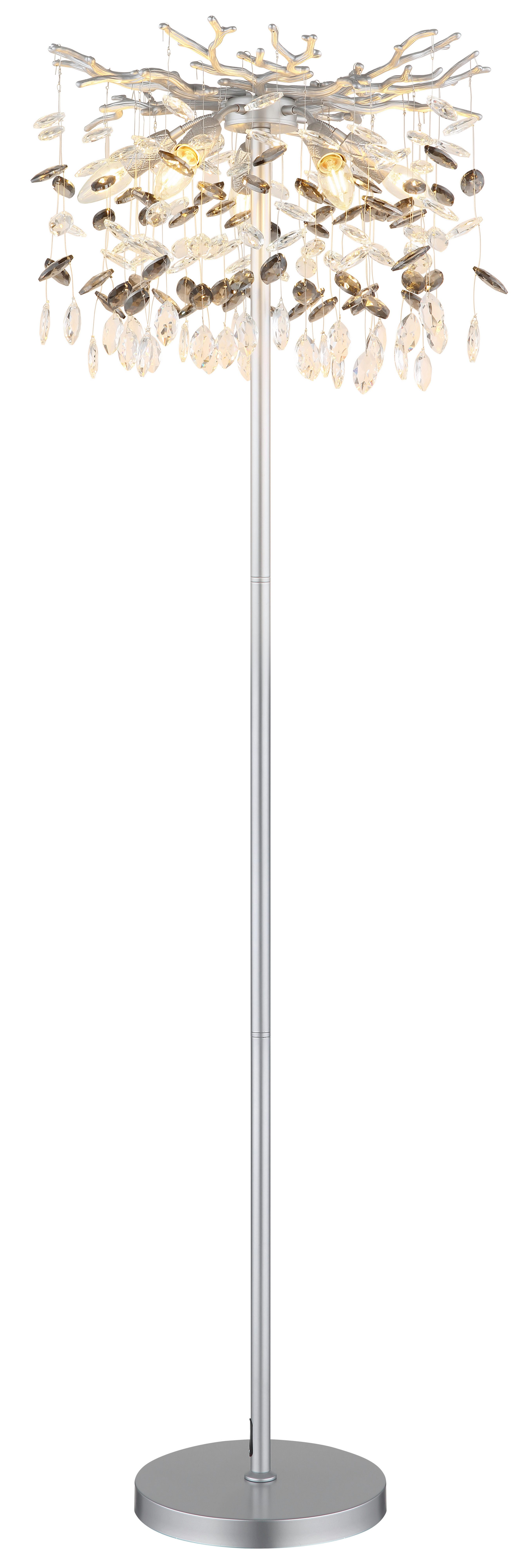 GLOBO LIGHTING Stehlampe QUEENA, ohne Leuchtmittel, Stehleuchte für Wohn- & Schlafzimmer Kristall