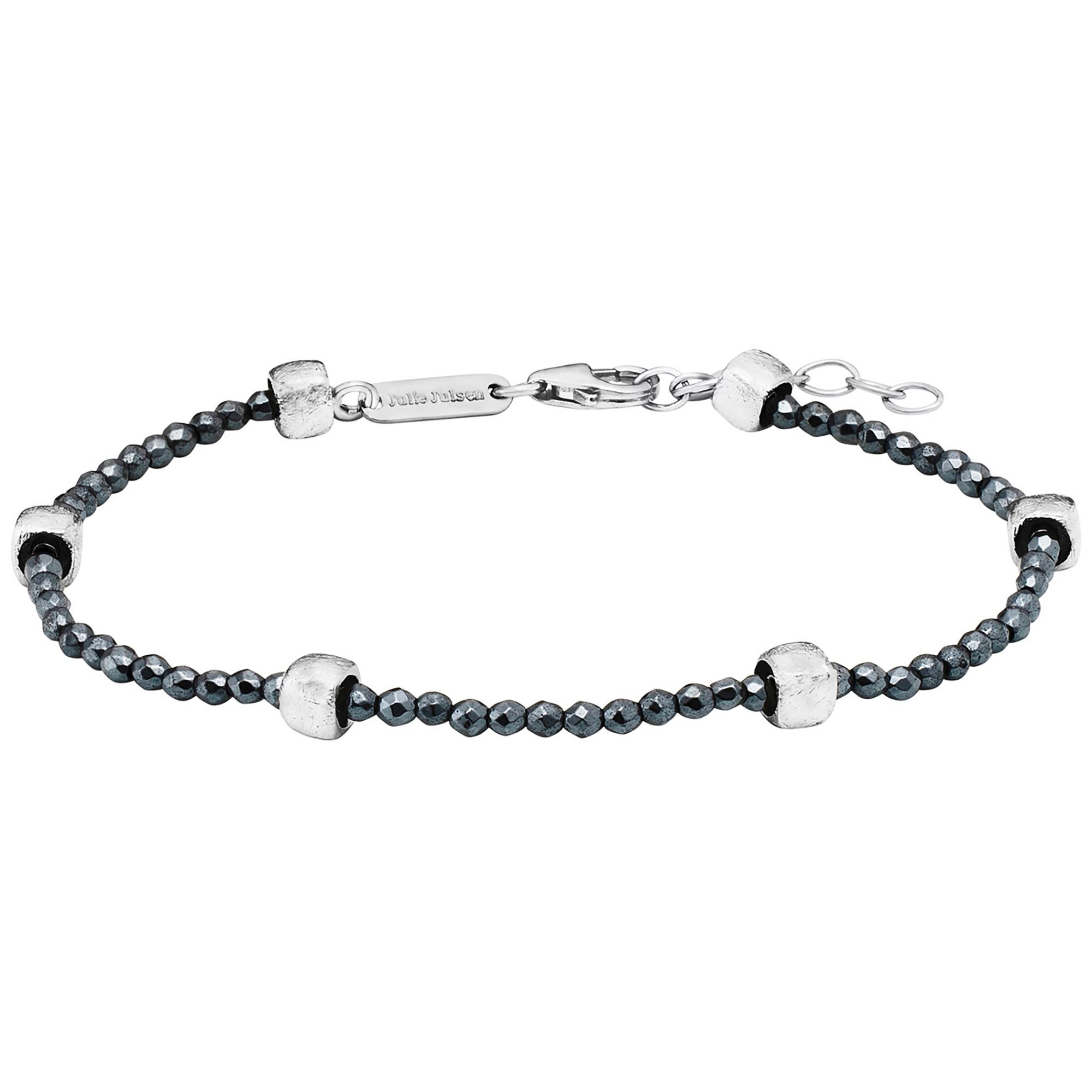 Julie Julsen Armband 925/- Sterling Silber rhodiniert Hämatit grau 19cm