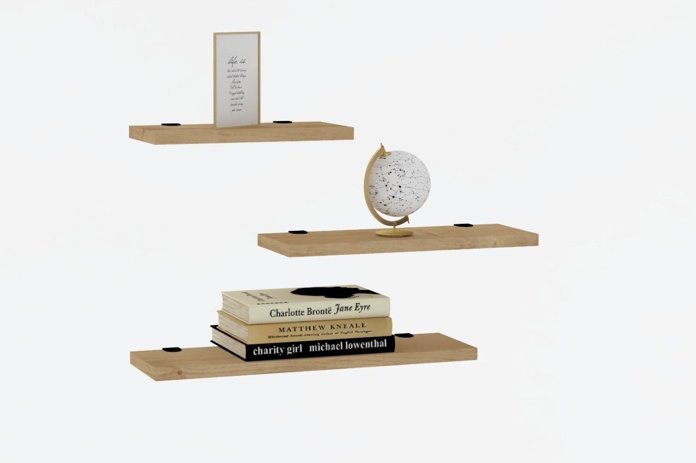 Skye Decor Wandregal 100% MELAMINE COATED PARTICLE BOARD, 14 cm x 2 cm x 30 cm E1138