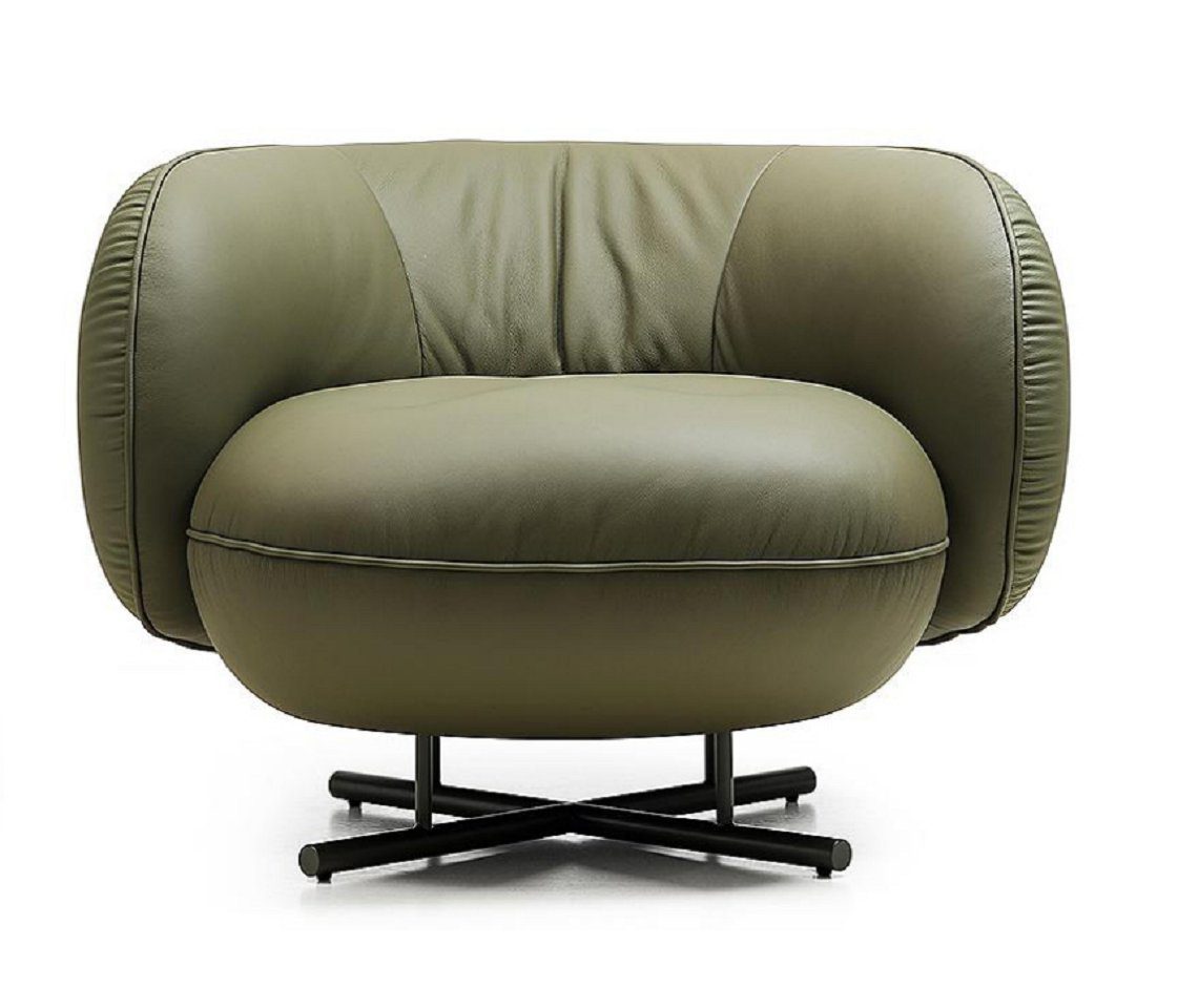 JVmoebel Sessel Grau Sessel Kunstleder Lounge Luxus Polster Einsitzer Design (1-St., Sessel), Made in Europe | Einzelsessel
