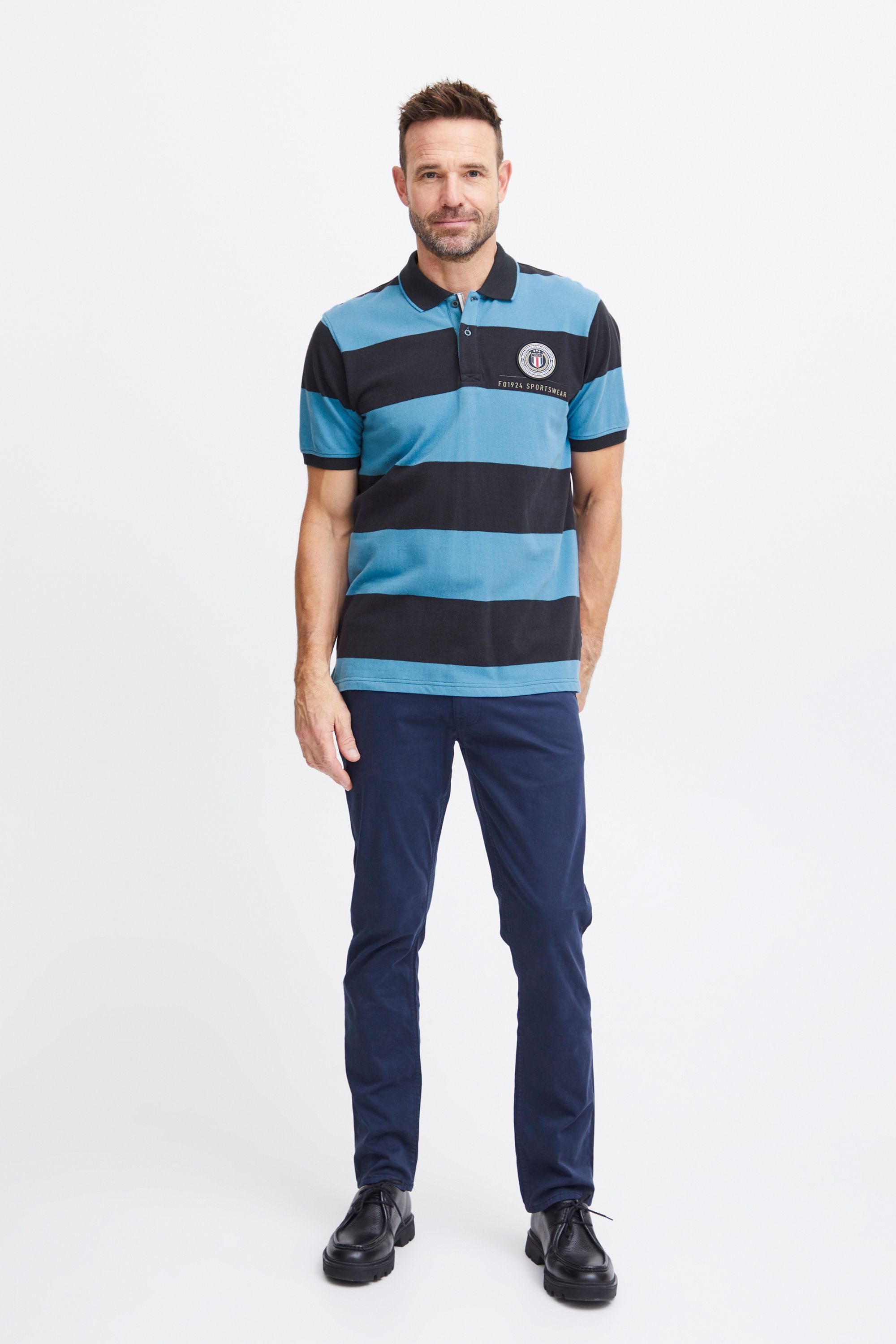 FQ1924 Poloshirt FQPeter stripe polo shirt w badge Gestreiftes Poloshirt mi günstig online kaufen