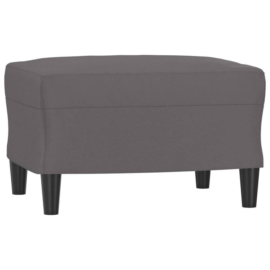 Grau Sessel mit vidaXL Sofa Hocker Kunstleder cm 60