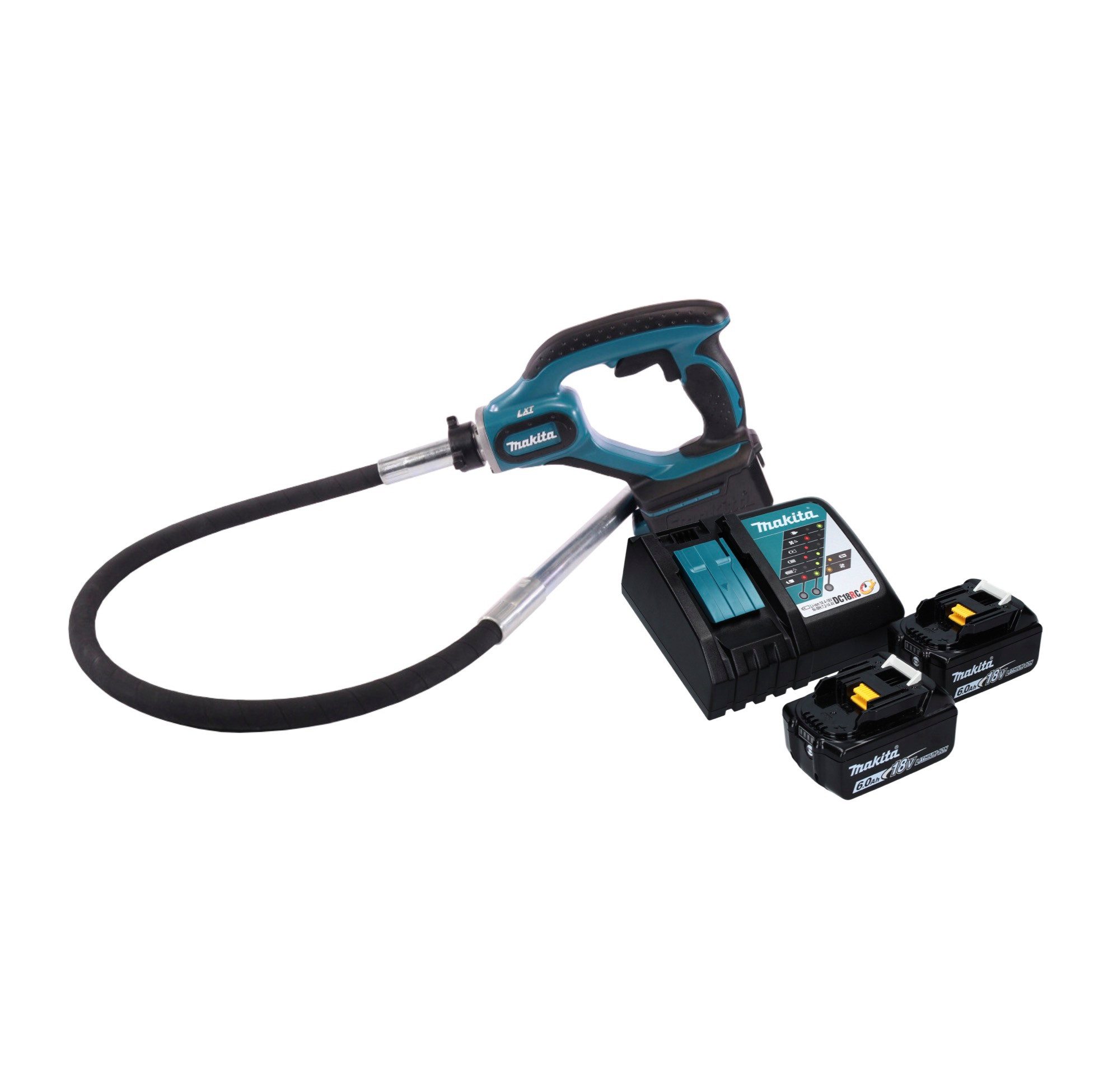 Makita Rührwerk DVR 450 RG Akku Betonverdichter 18 V 1,2 m + 2x Akku 6,0 Ah