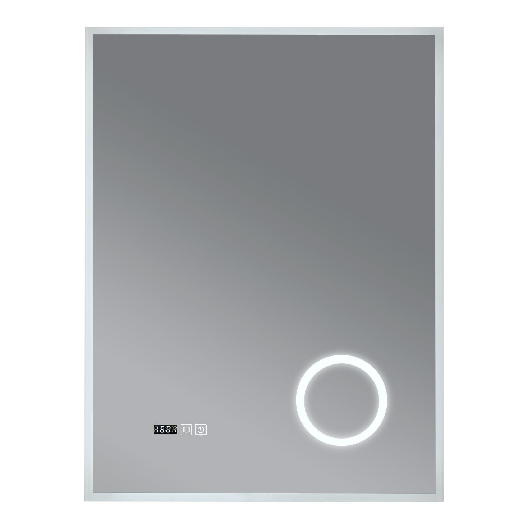 cm »Lizzano« pro.tec x 50 120 70 mit LEDs Badspiegel, Weiß Aluminiumrahmen